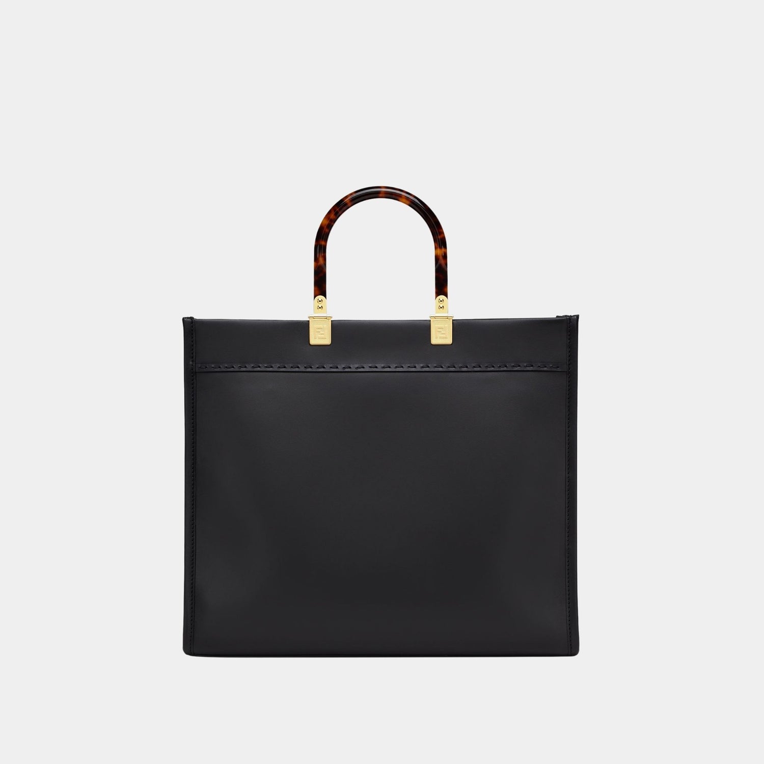 Fendi Sunshine Medium Leather Shopper, Black, Back