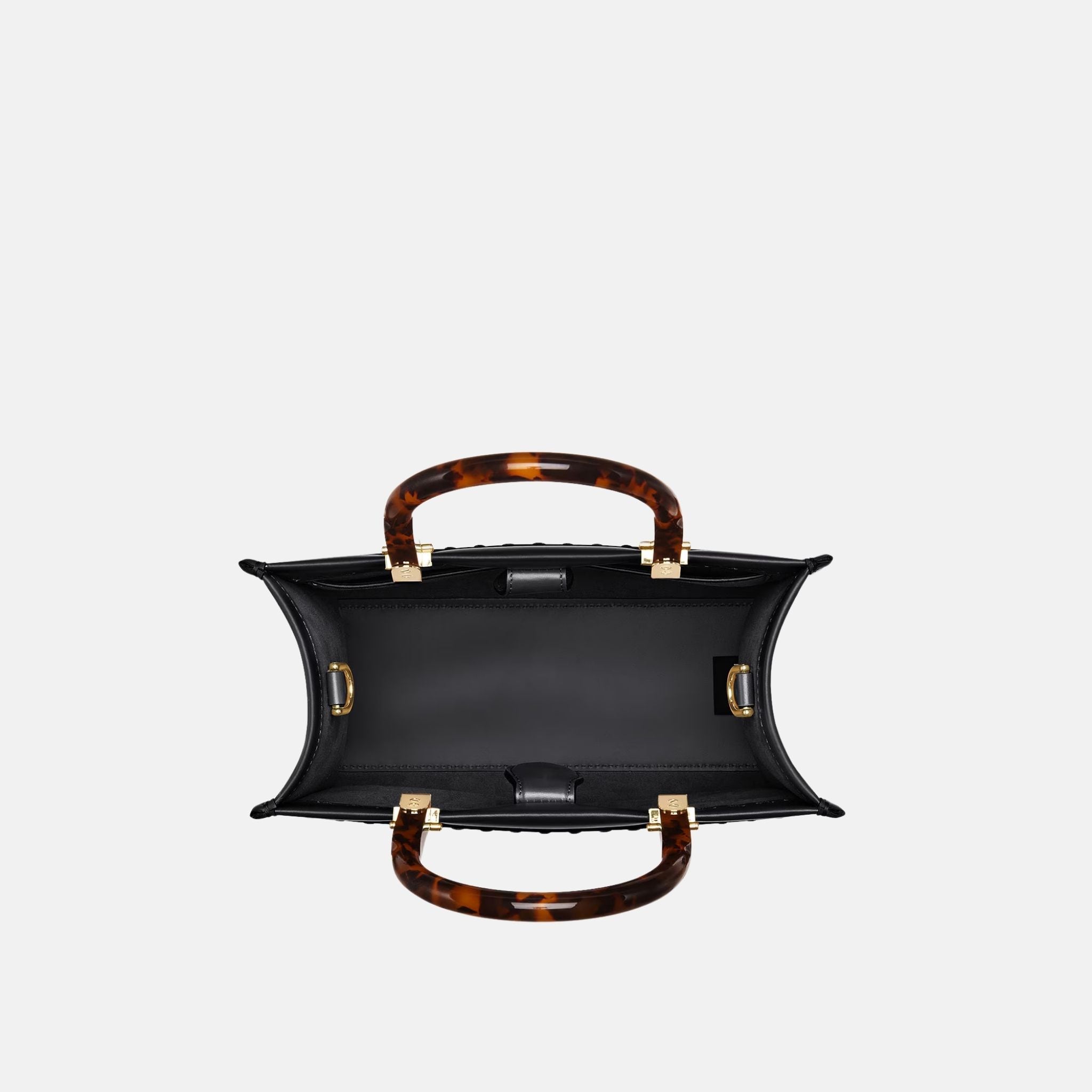 Fendi Sunshine Small Bag In Leather, Black, Inside