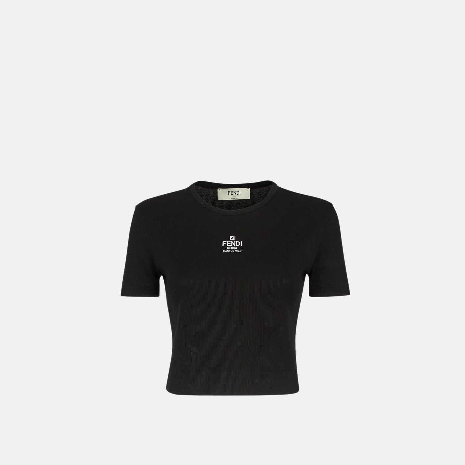 Fendi Top In Cotton Jumper, Black, Front