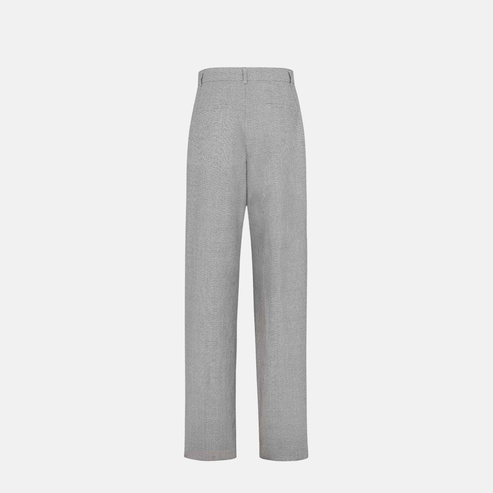 Fendi Trousers In Grey Pinstriped Wool, Back