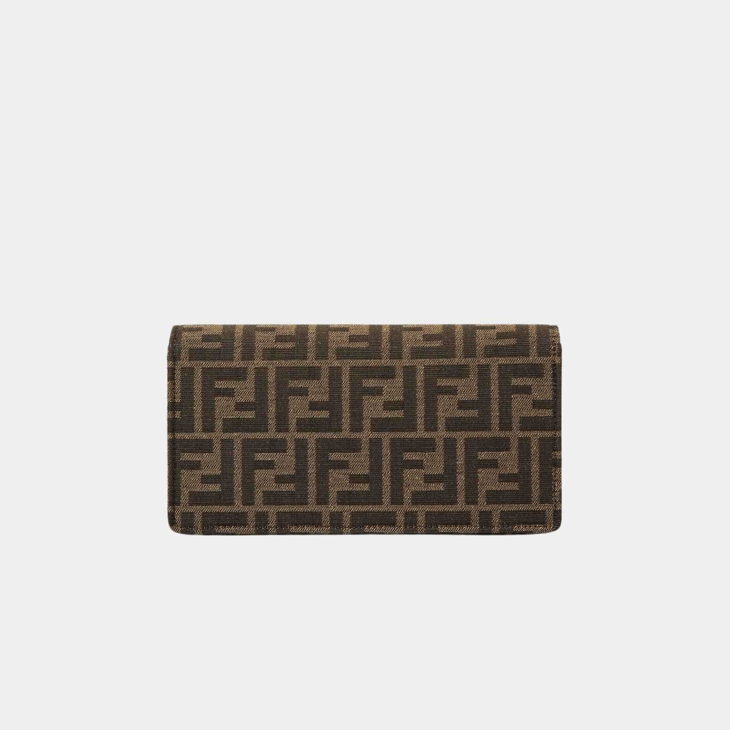 Fendi Wallet On Chain Baguette Brown FF Fabric, Back