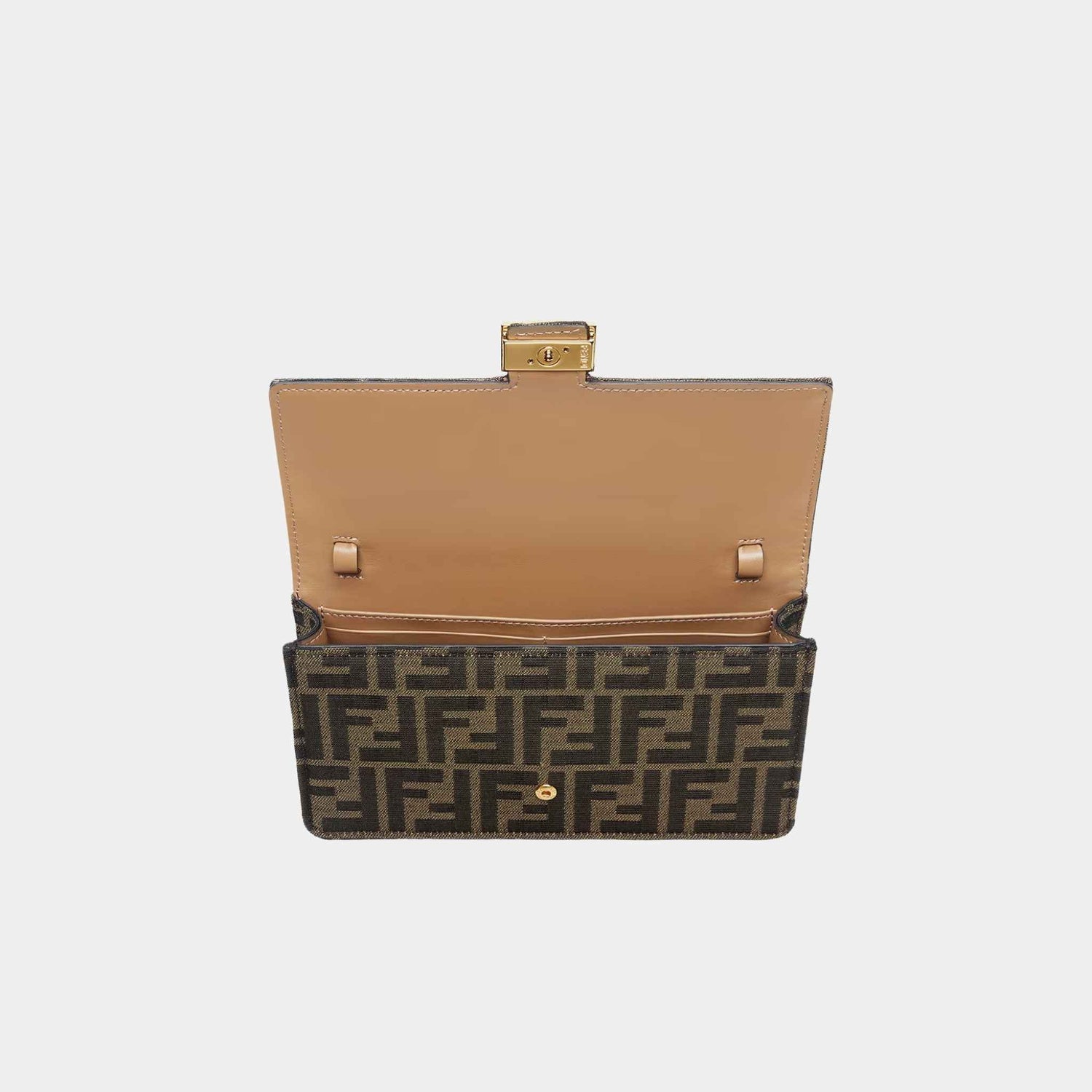 Fendi Wallet On Chain Baguette Brown FF Fabric, Top