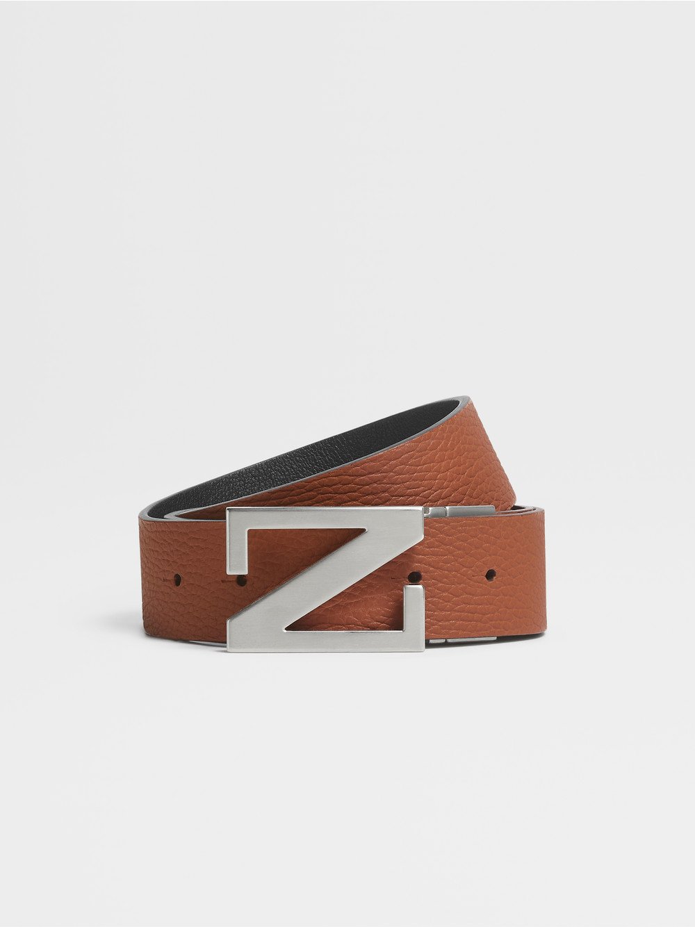 Foliage and Black Leather Reversible Belt