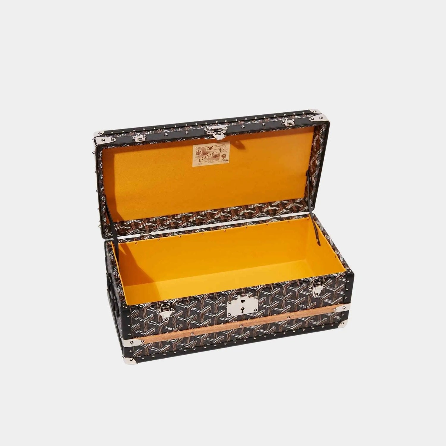Goyard 352 Case with Two Trunk Clasps, Black, Inside