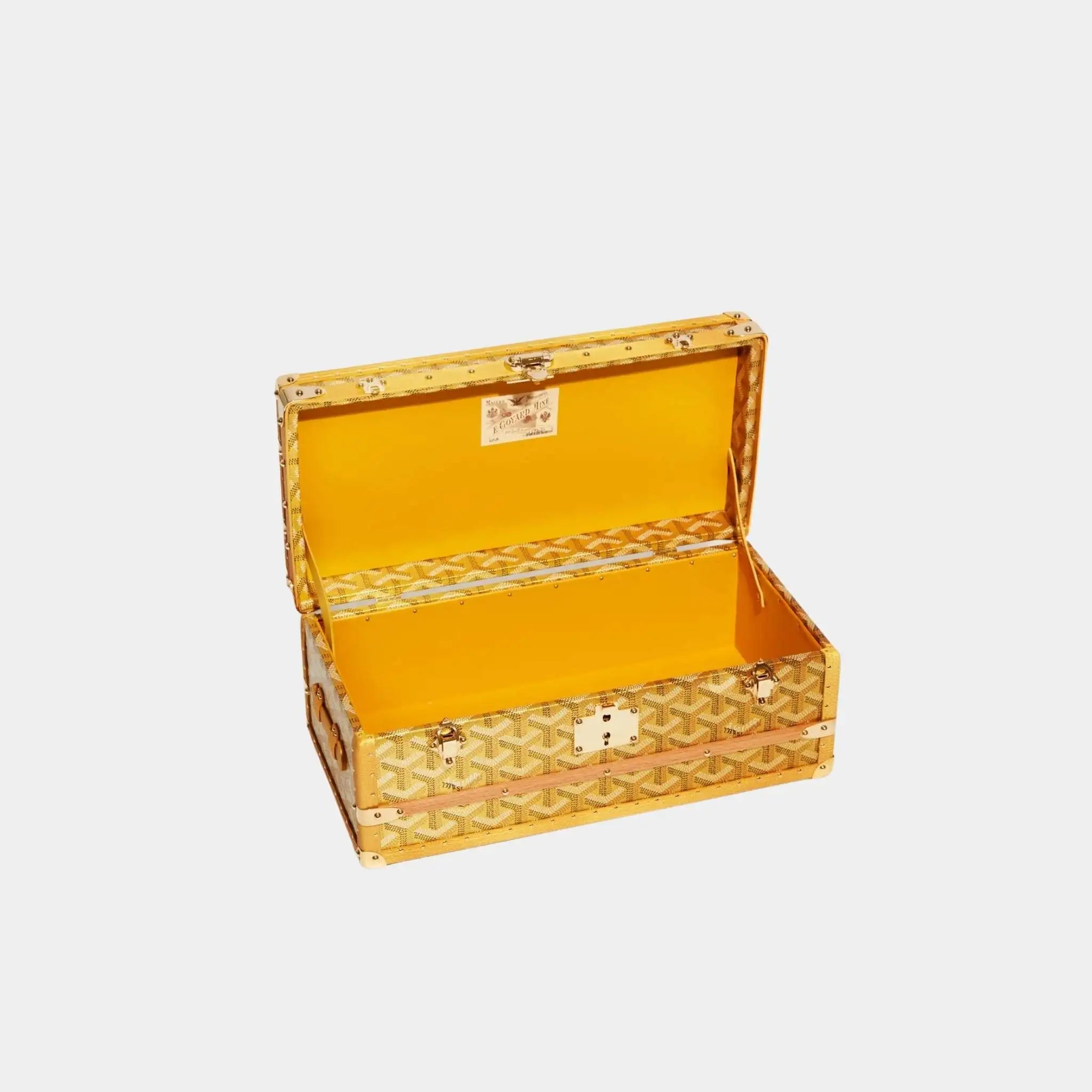 Goyard 352 Case with Two Trunk Clasps, Gold, Inside