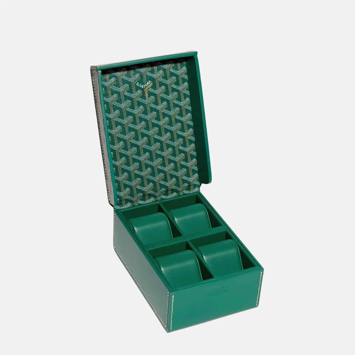 Goyard 4 Watch Case, Green
