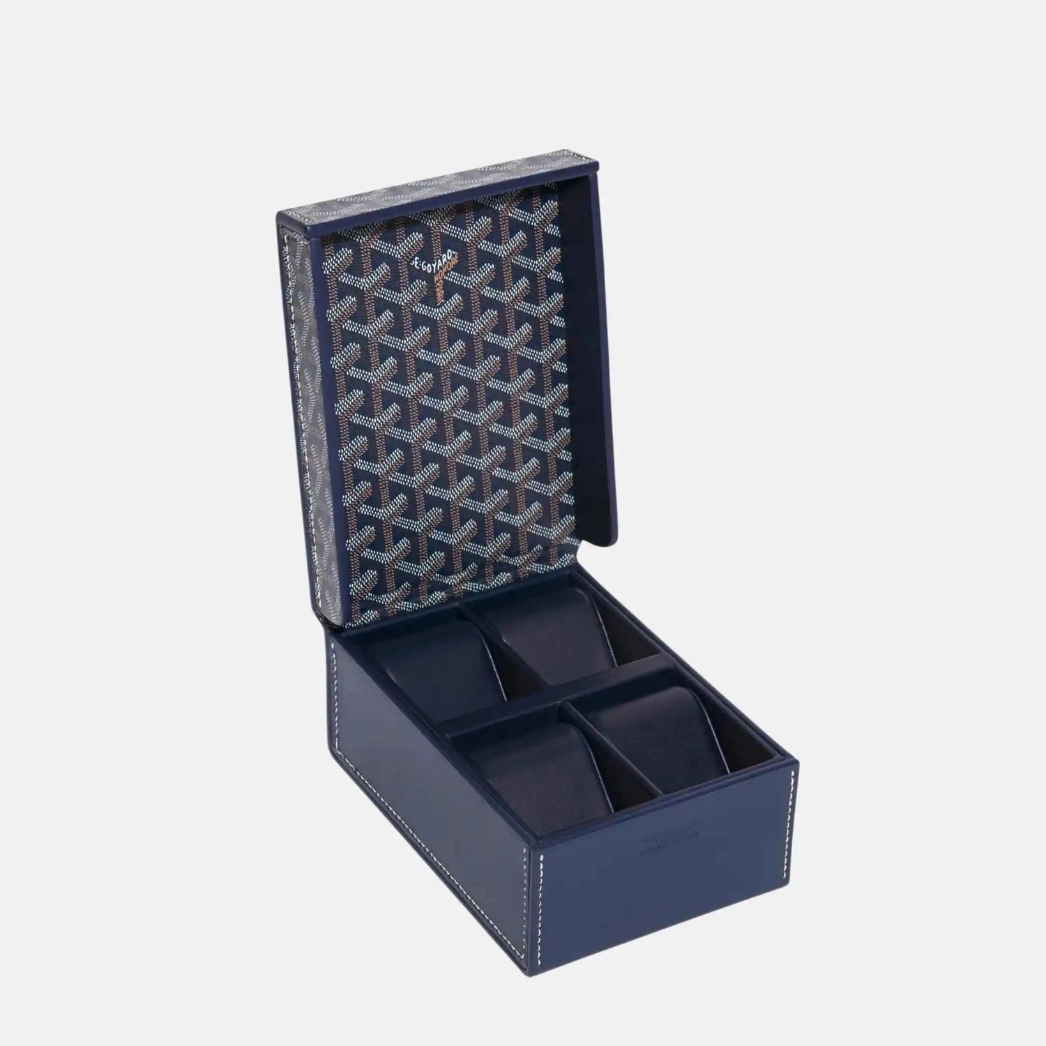 Goyard 4 Watch Case, Navy Blue