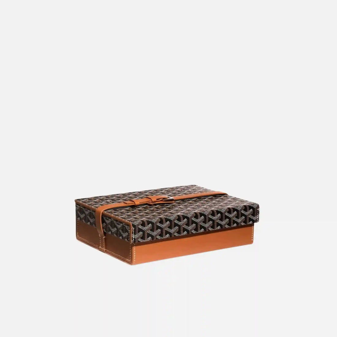 Goyard 8 Watch Case, Black and Tan