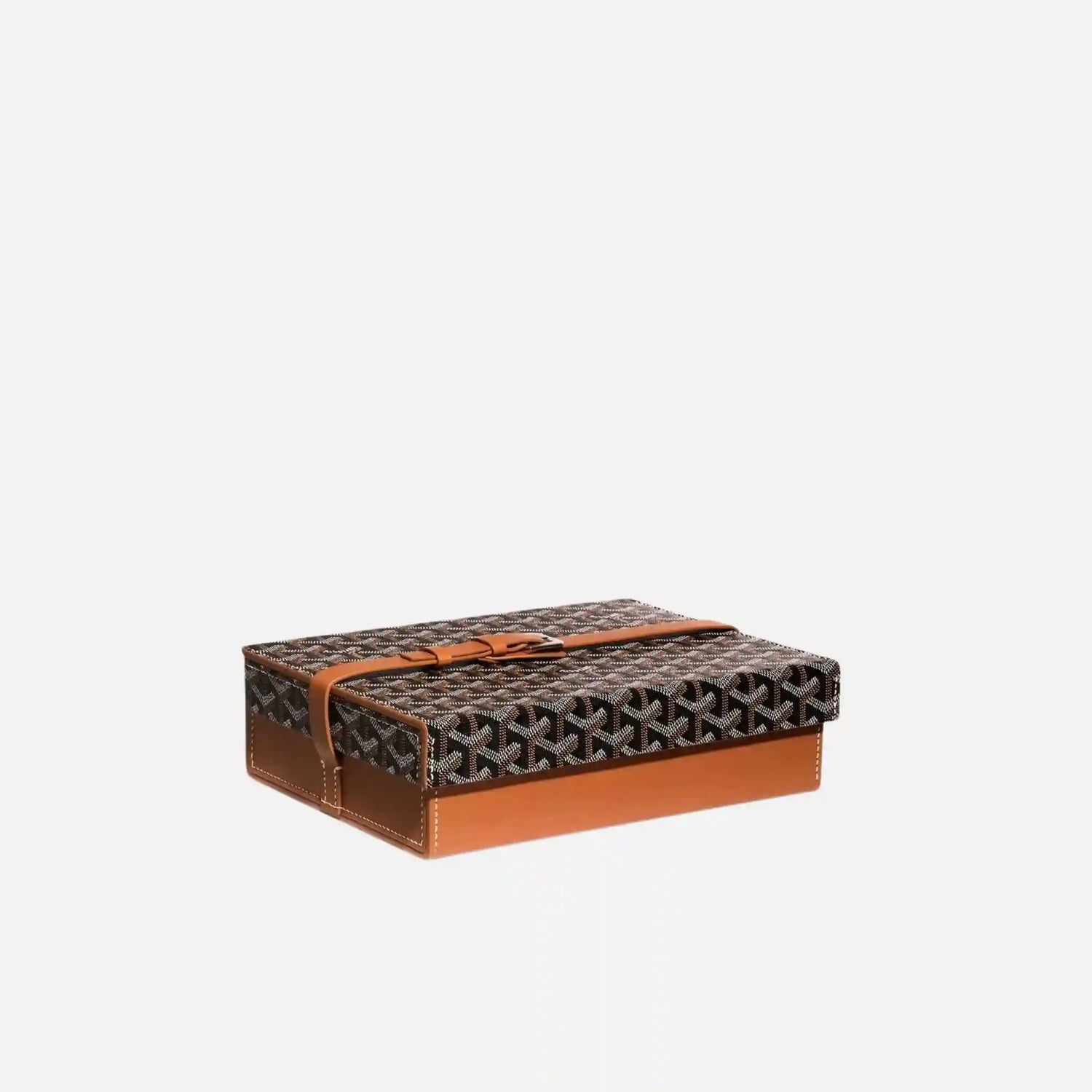 Goyard 8 Watch Case, Black and Tan