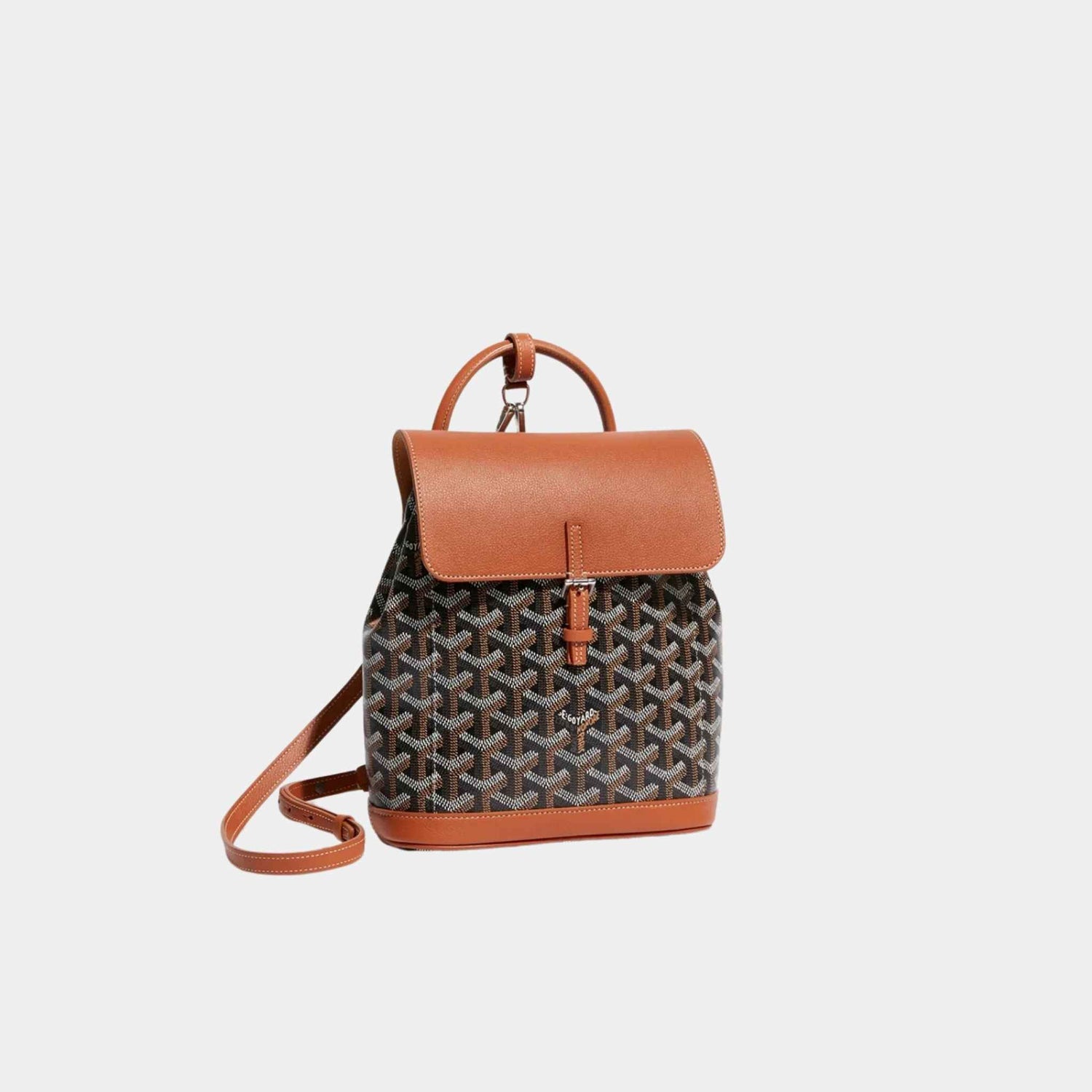 Goyard Alpin Mini Backpack, Brown, Front View