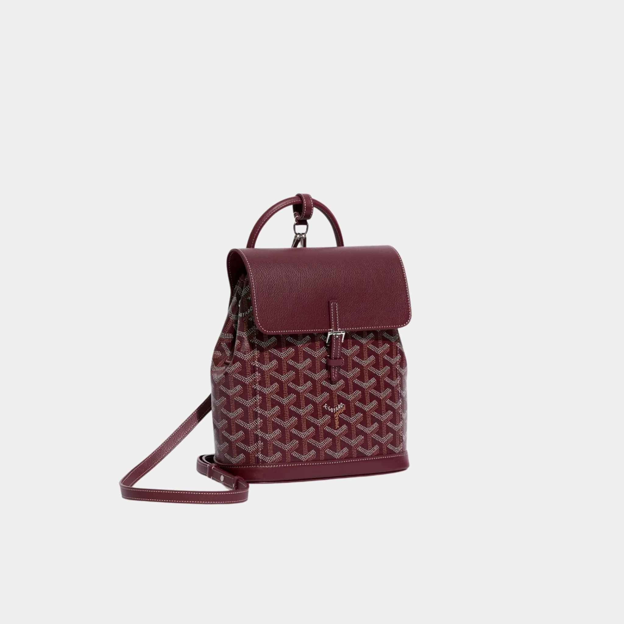 Goyard Alpin Mini Backpack, Burgundy, Front View