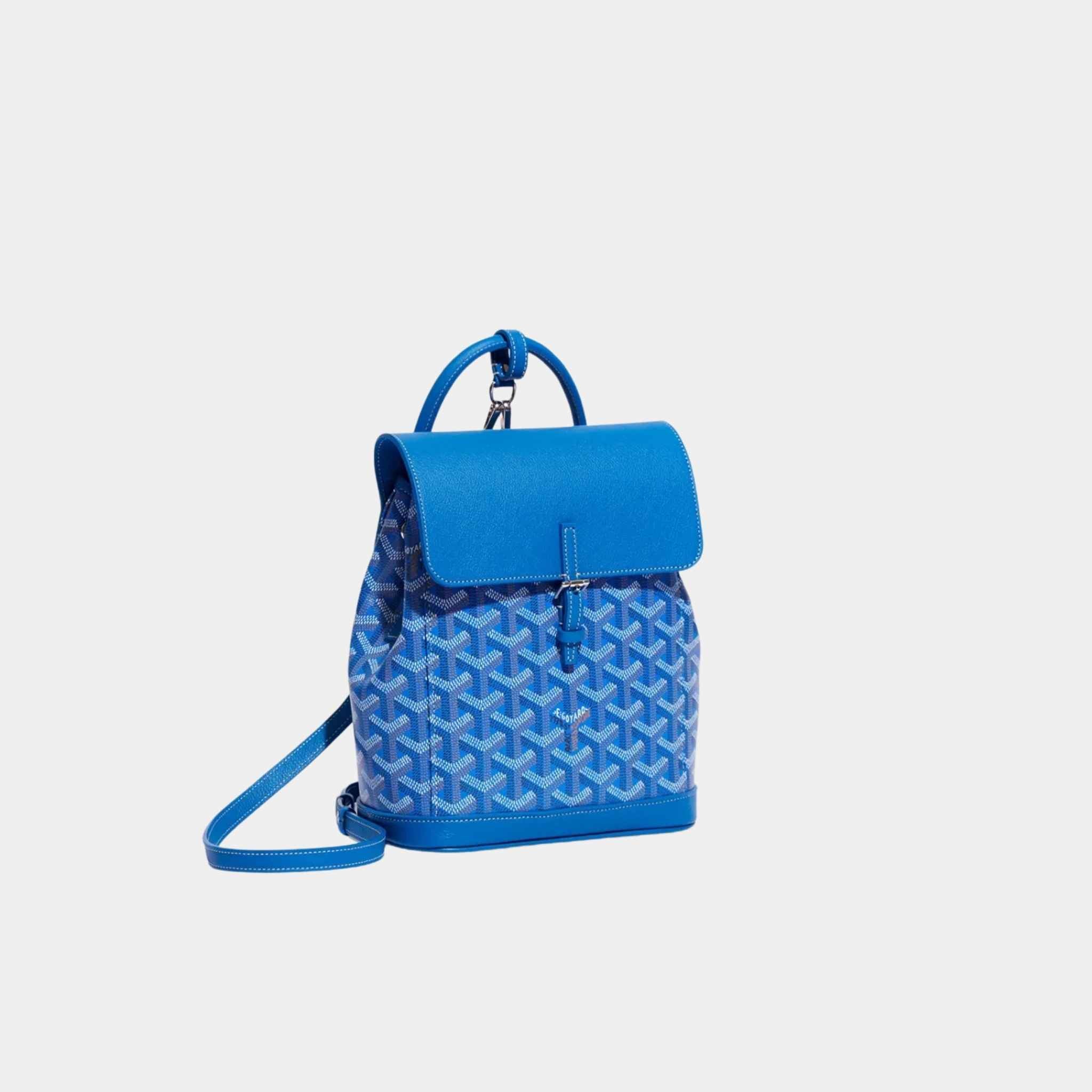 Goyard Alpin Mini Backpack, Sky Blue, Front View