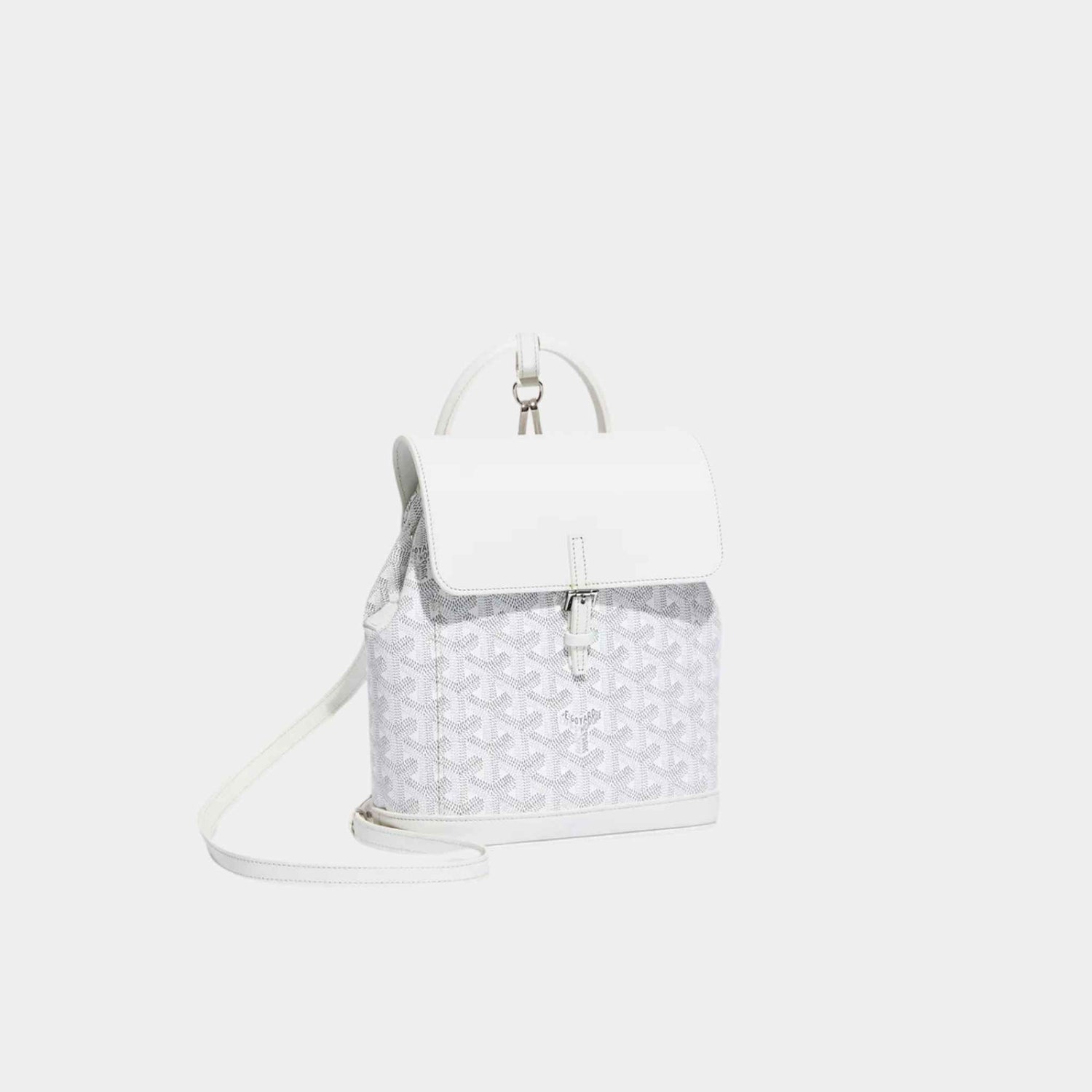 Goyard Alpin Mini Backpack, White, Front View