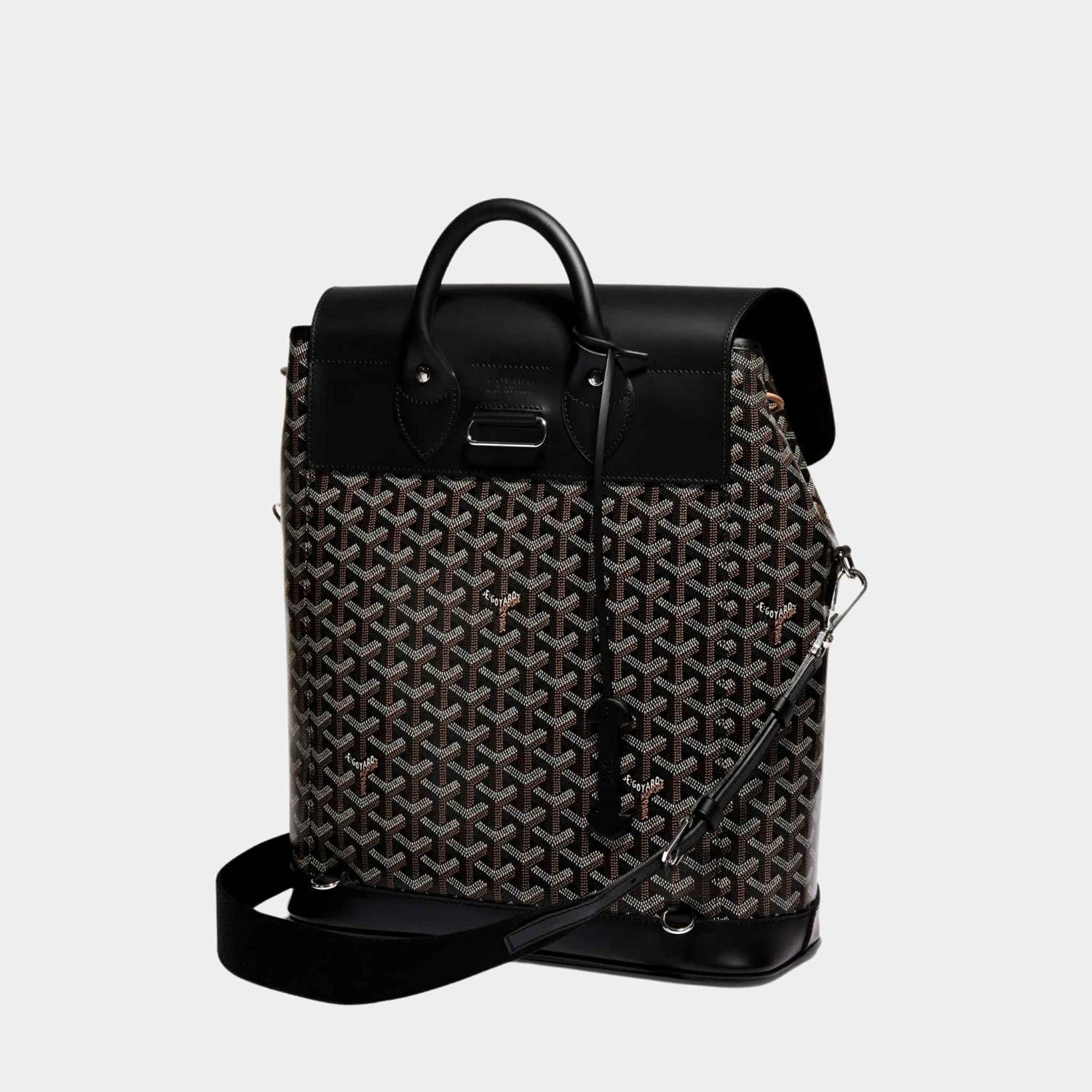 Goyard Alpin MM Backpack, Black, Back View