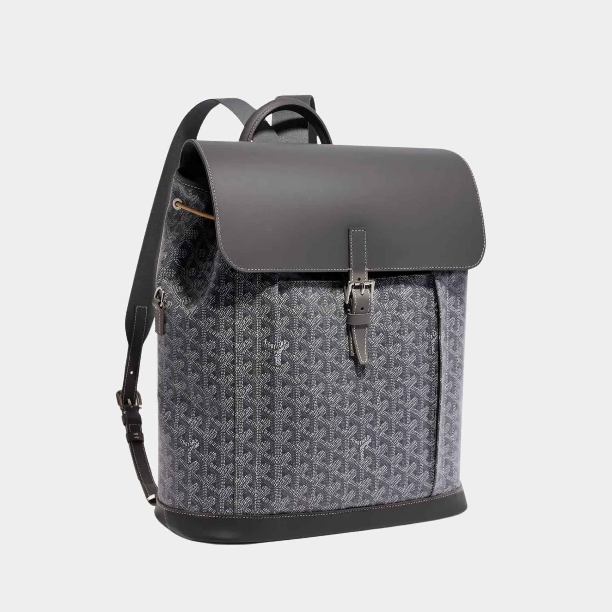 Goyard Alpin MM Backpack, Grey, Front View