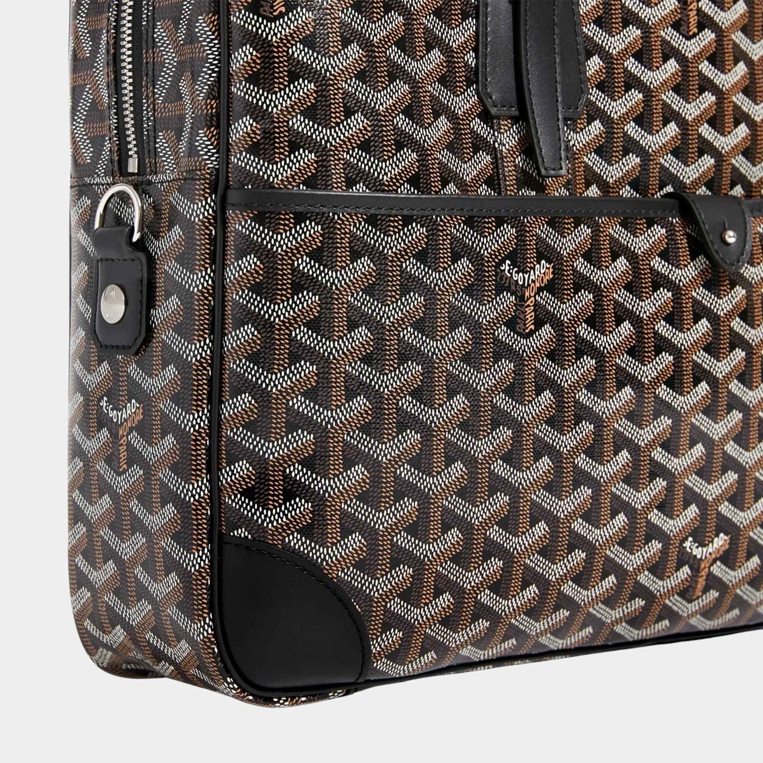 Goyard Ambassade MM Document Case, Black, Close Up View