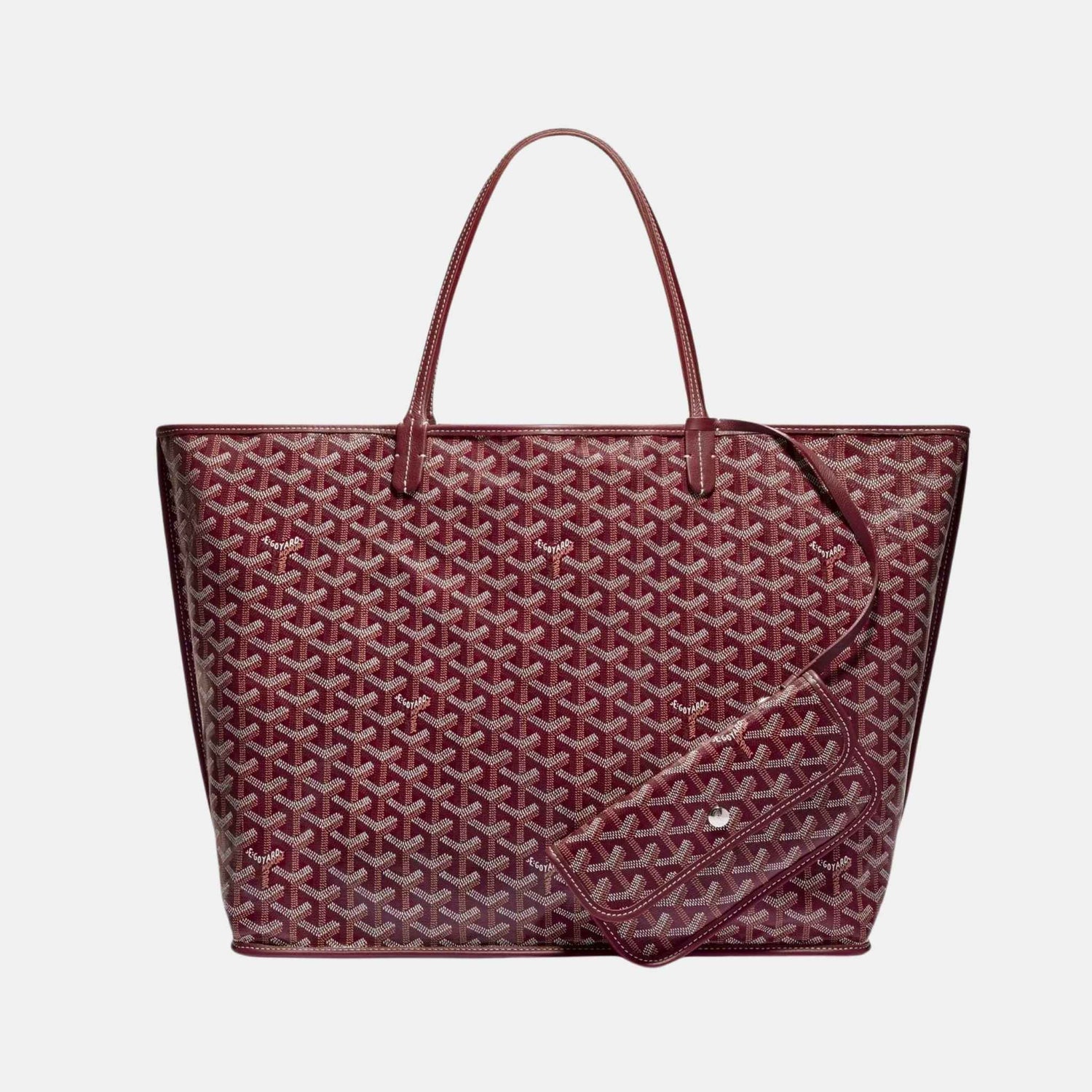 Goyard Anjou GM Bag, Burgundy, Inside Out View