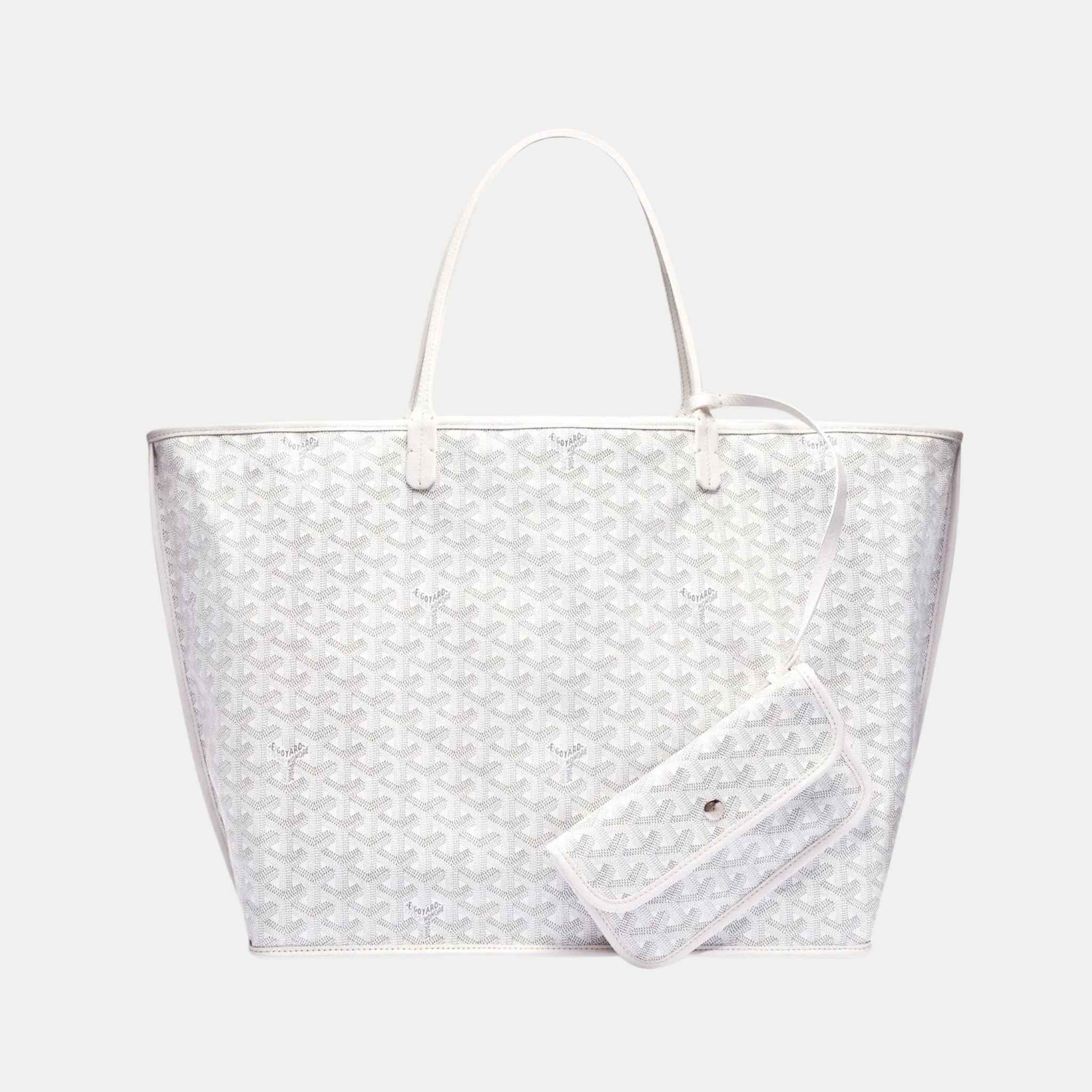 Goyard Anjou GM Bag, White, Inside Out View