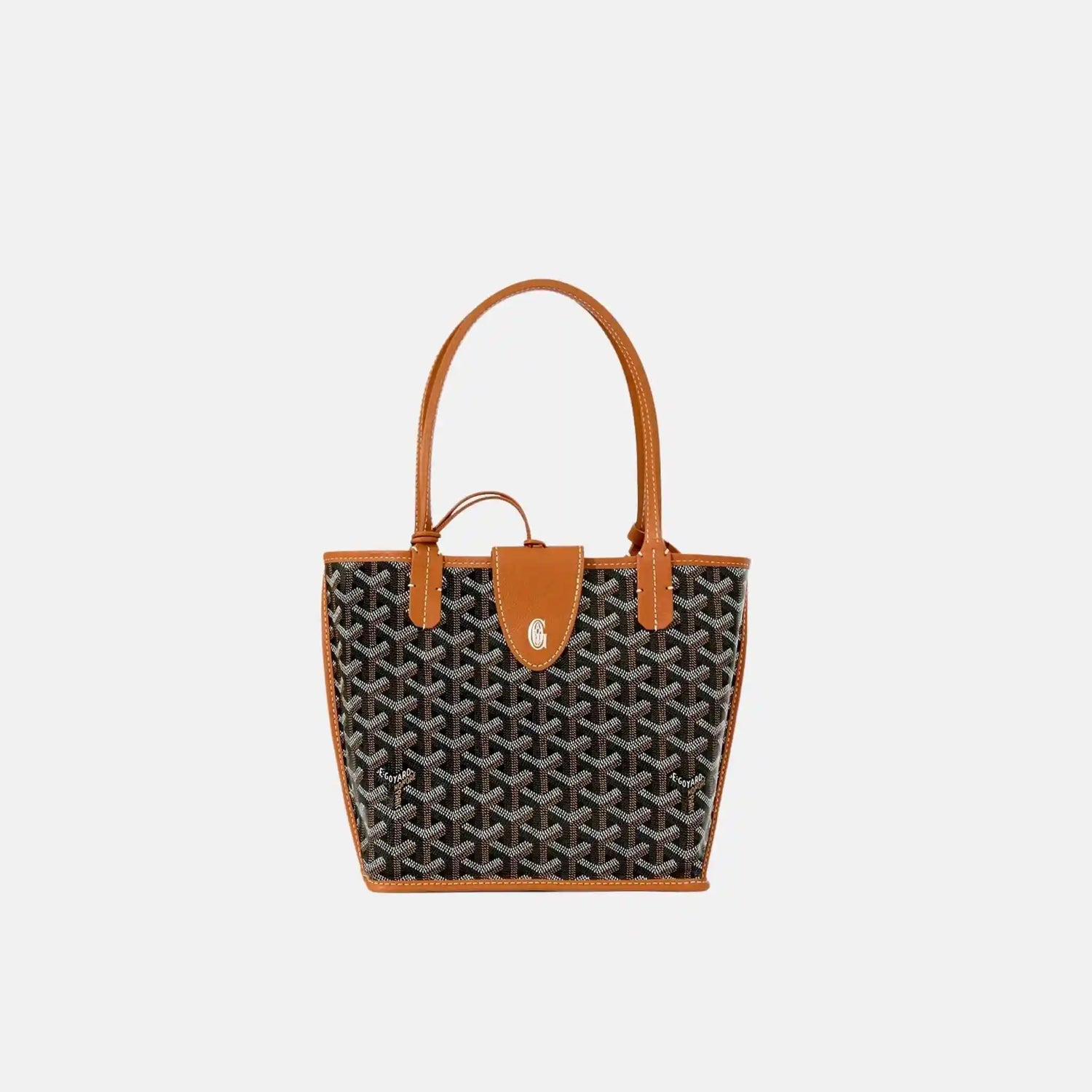 Goyard Anjou Mini Bag, Black and Tan, Front