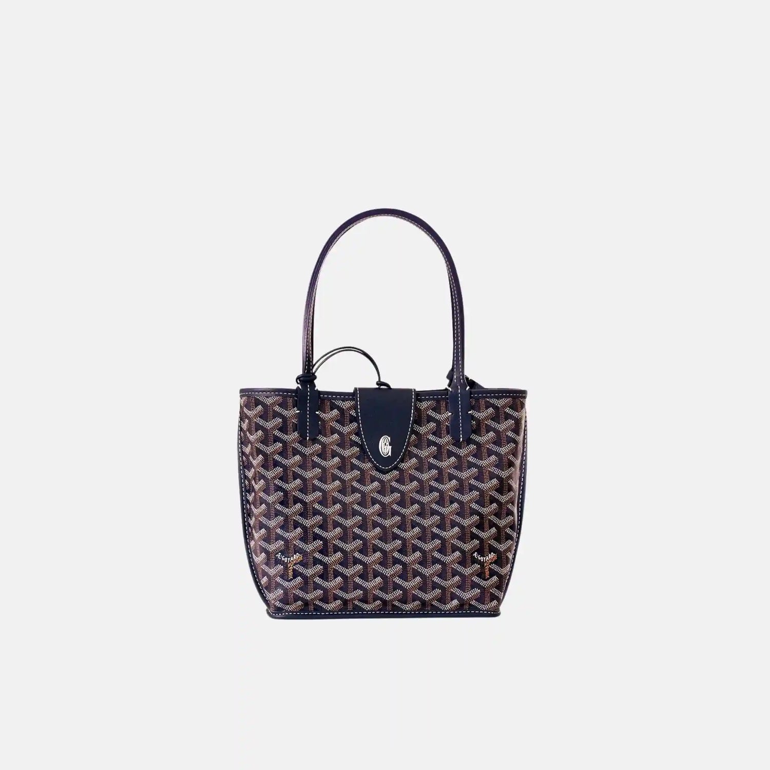 Goyard Anjou Mini Bag, Navy Blue, Front