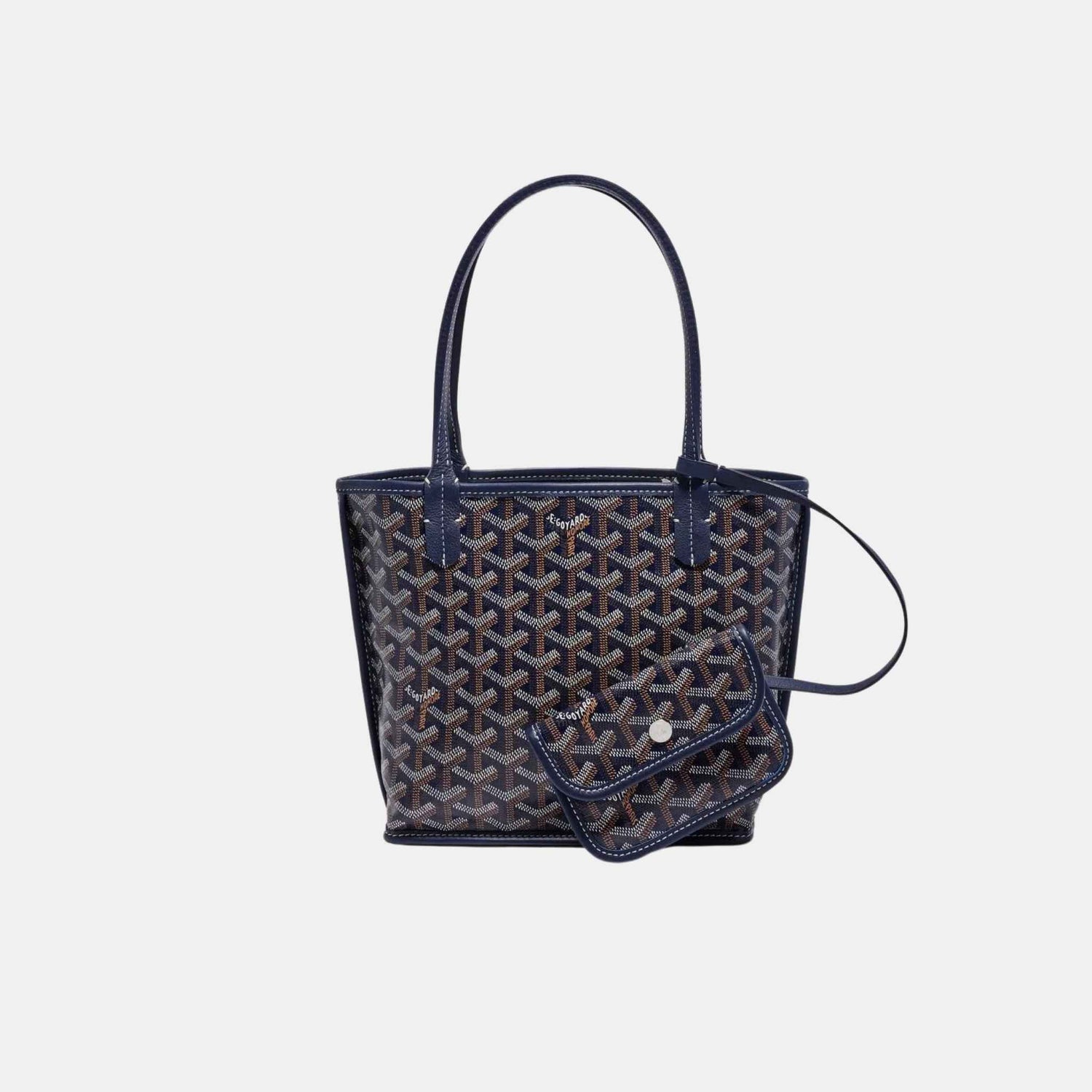 Goyard Anjou Mini Bag, Navy Blue, Inside Out View