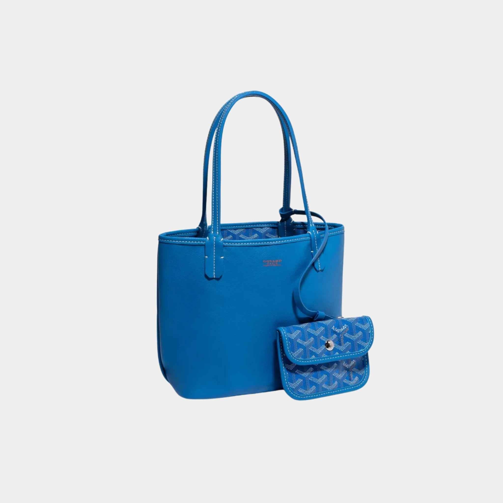 Goyard Anjou Mini Bag, Sky Blue, Front View