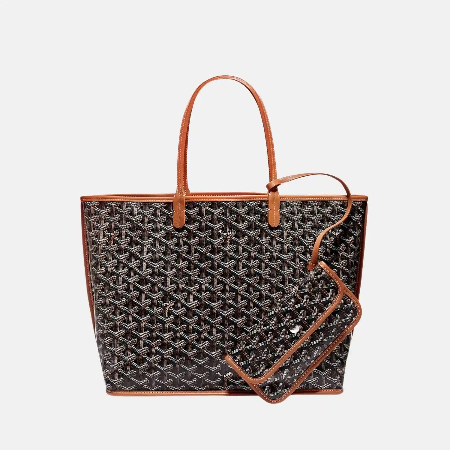 Goyard Anjou PM Bag, Black and Tan, Inside