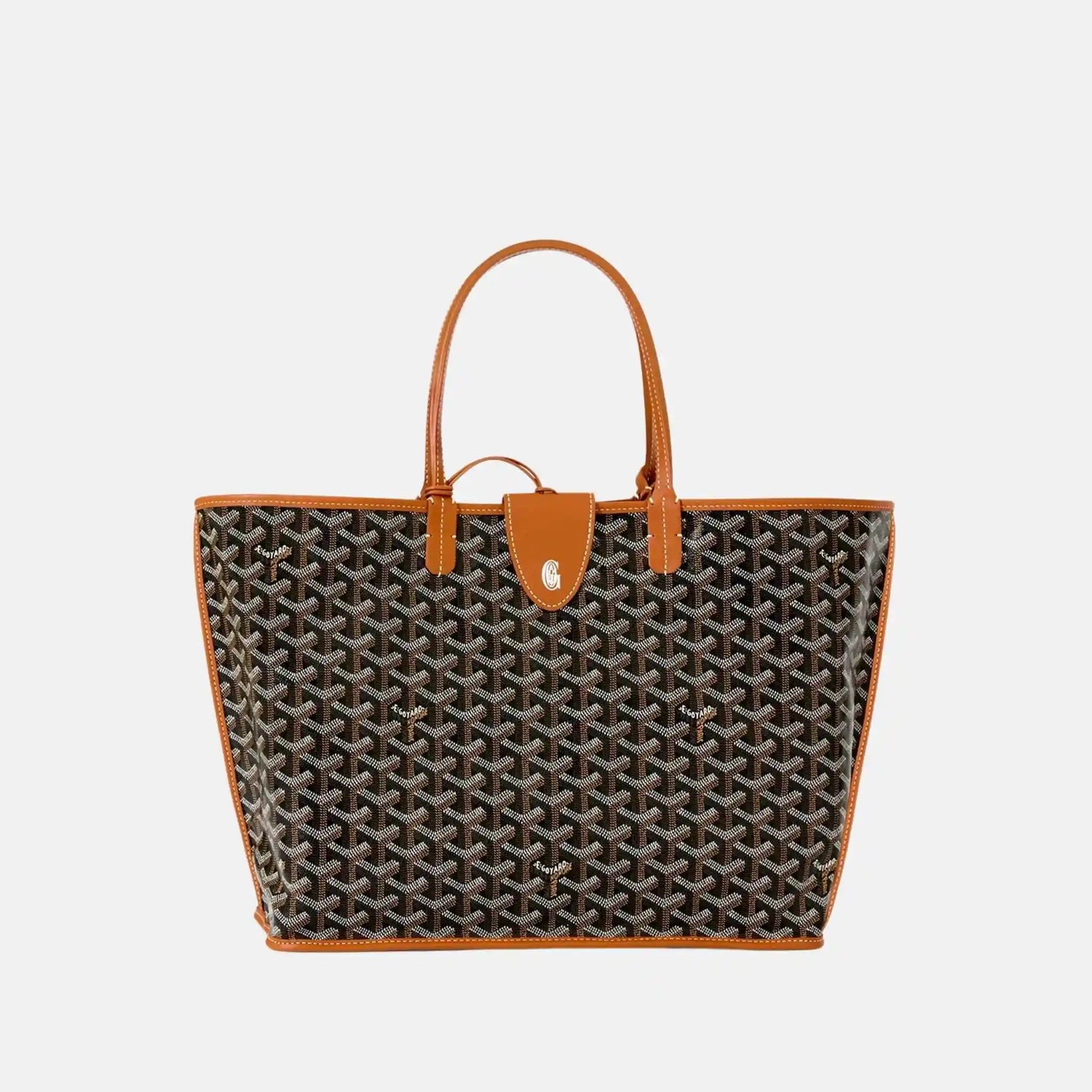 Goyard Anjou PM Bag, Black and Tan, Front