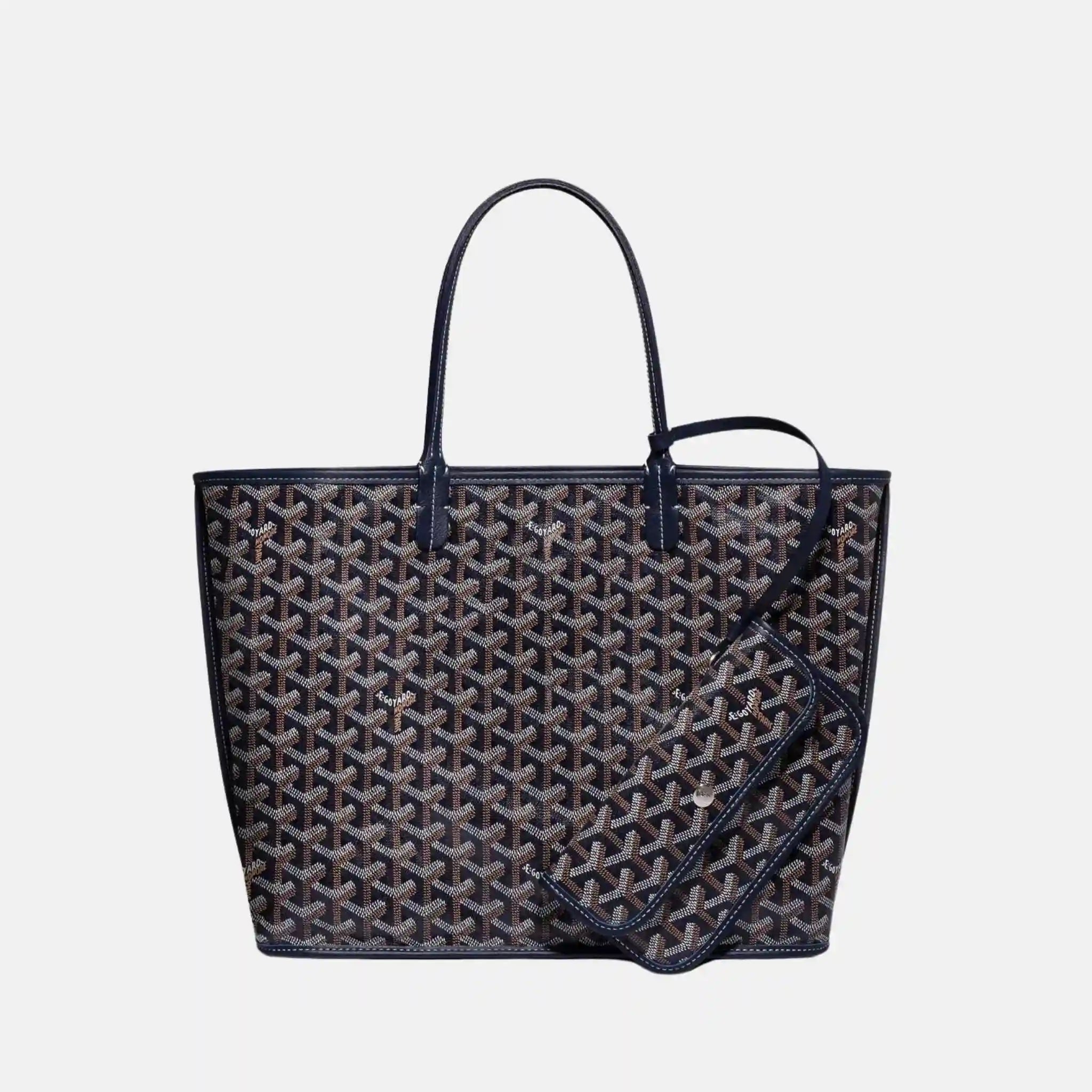Goyard Anjou PM Bag, Navy Blue, Inside