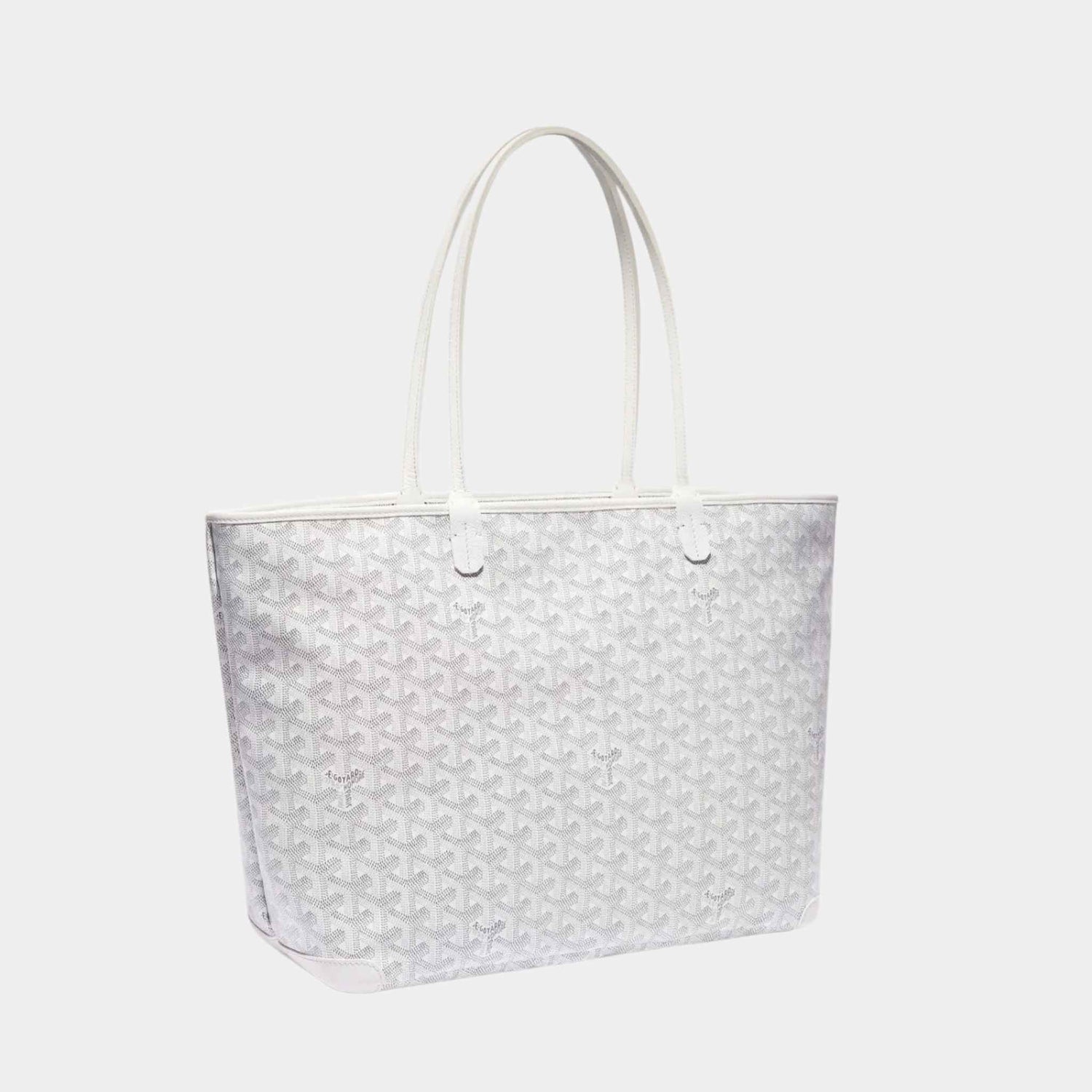 Goyard Artois MM Bag, White, Front View