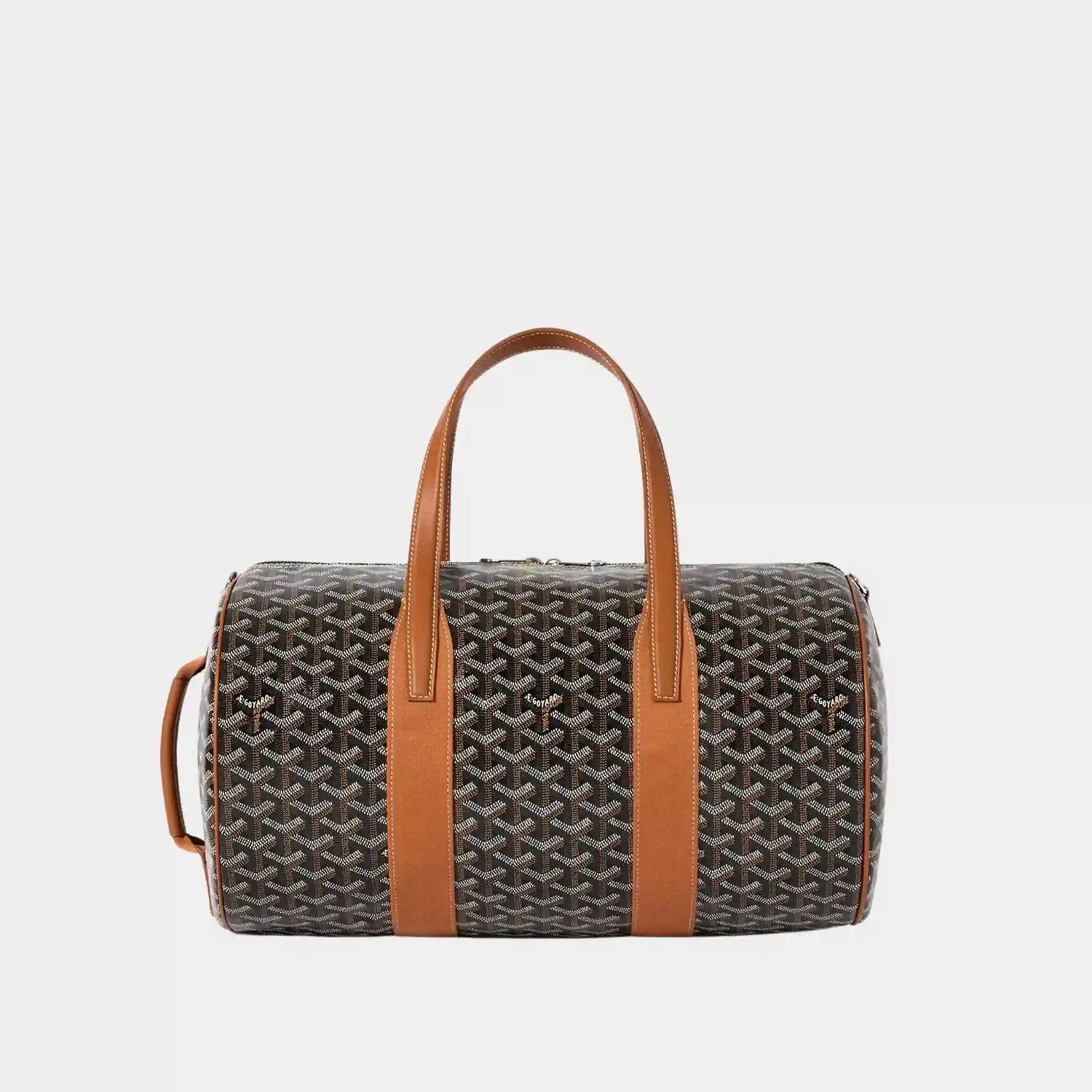 Goyard Barrel 40 Sports Bag, Black &amp; Tan, Front