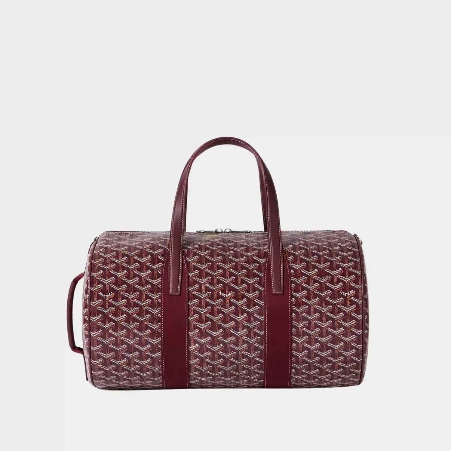 Goyard Barrel 40 Sports Bag, Burgundy, Front