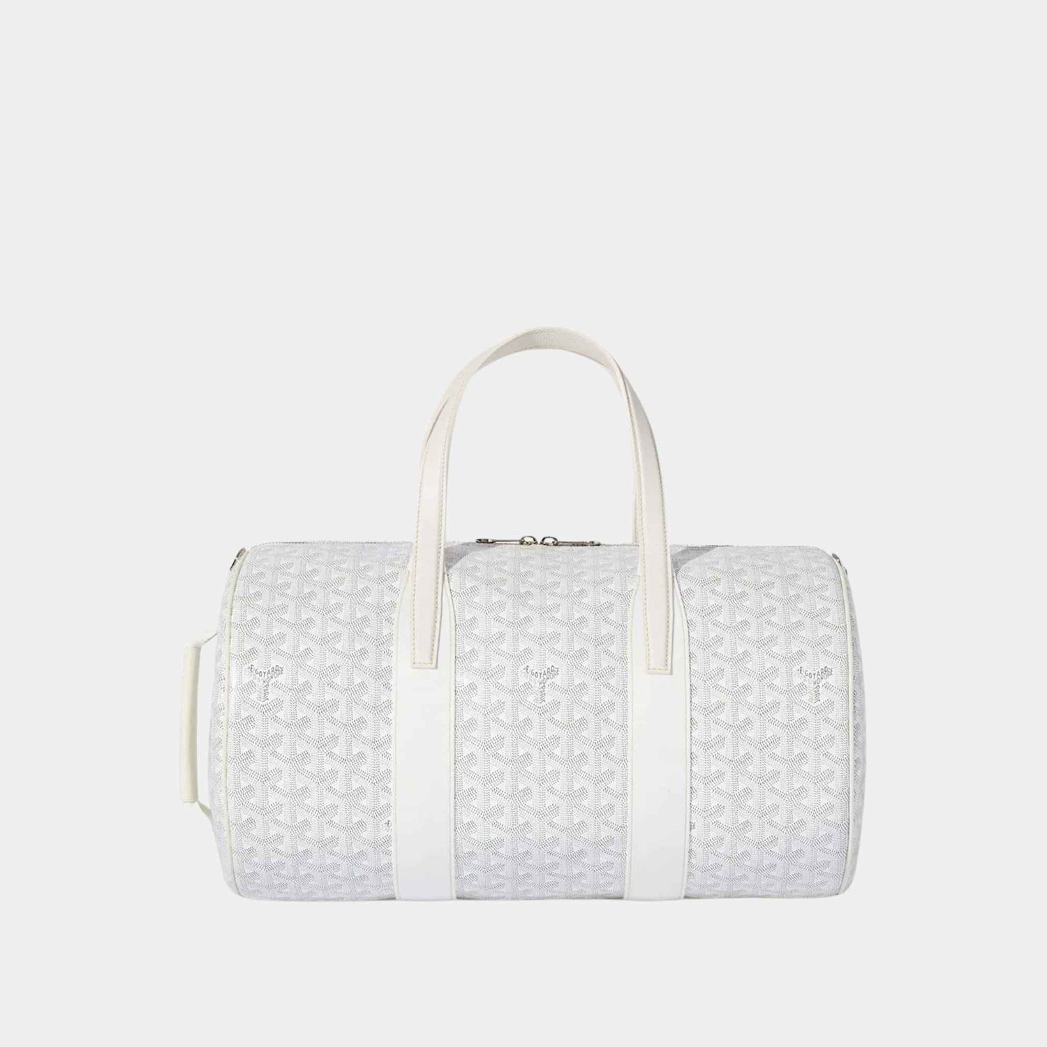 Goyard Barrel 40 Sports Bag, White, Front