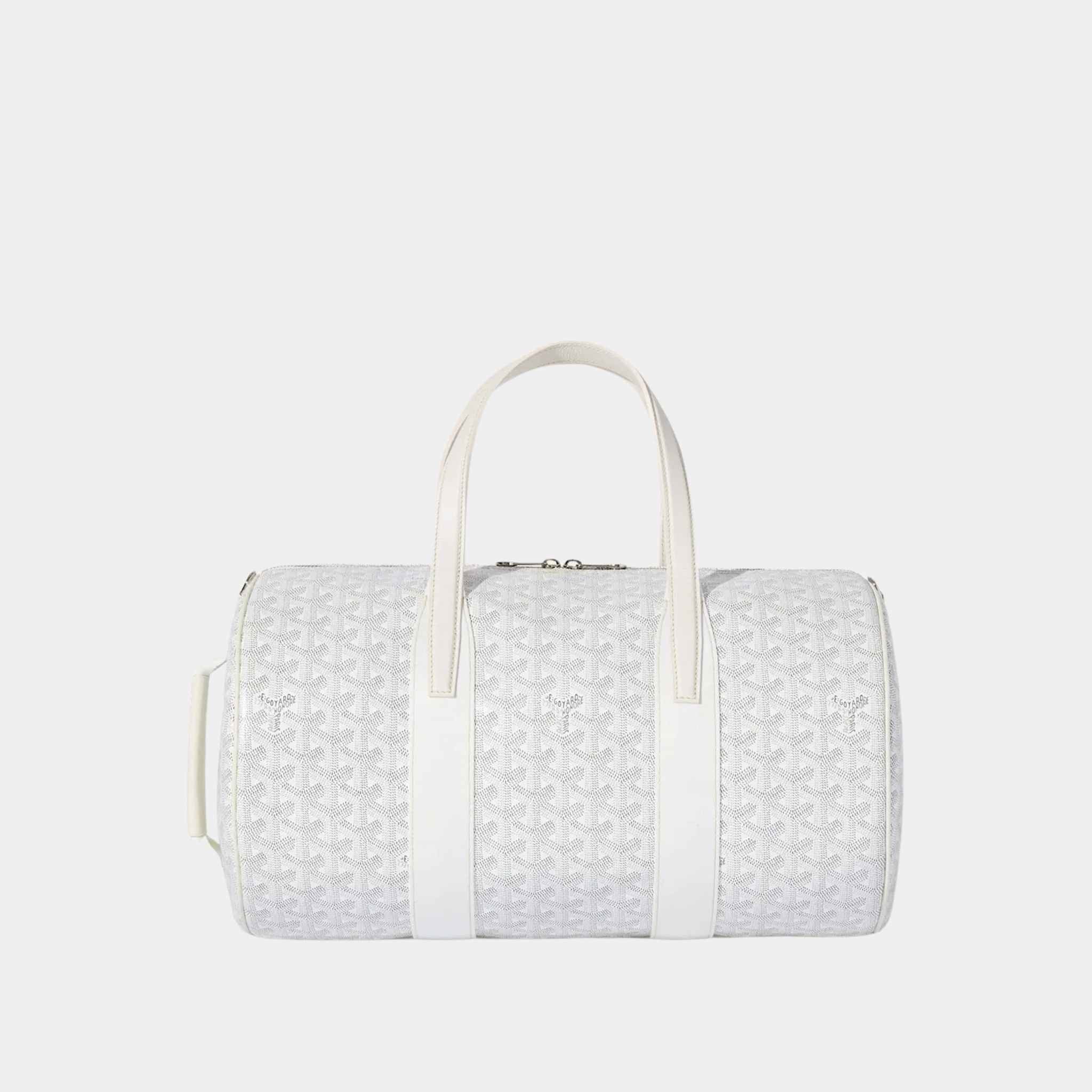 Goyard Barrel 40 Sports Bag, White, Front