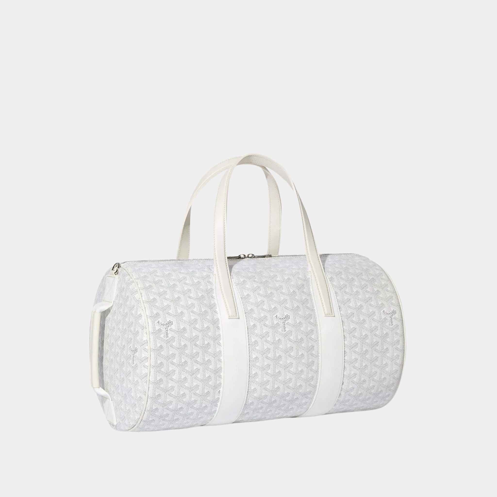 Goyard Barrel 40 Sports Bag, White, Side