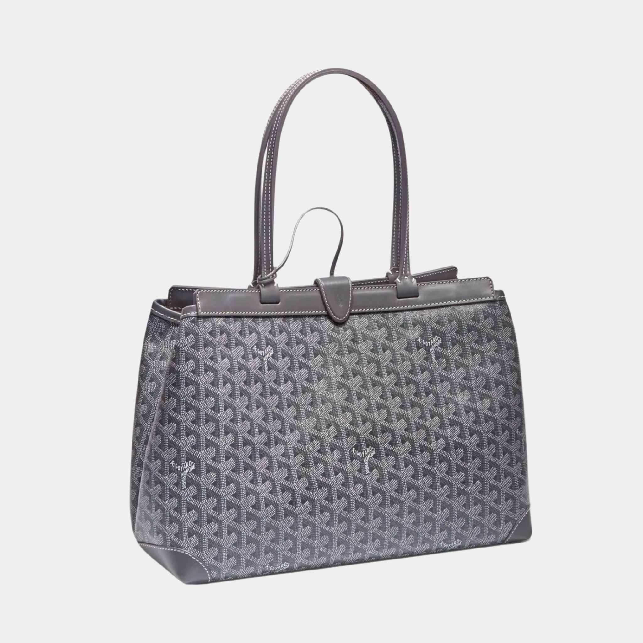 Goyard Bellechasse Biaude PM Bag, Grey, Front, Side