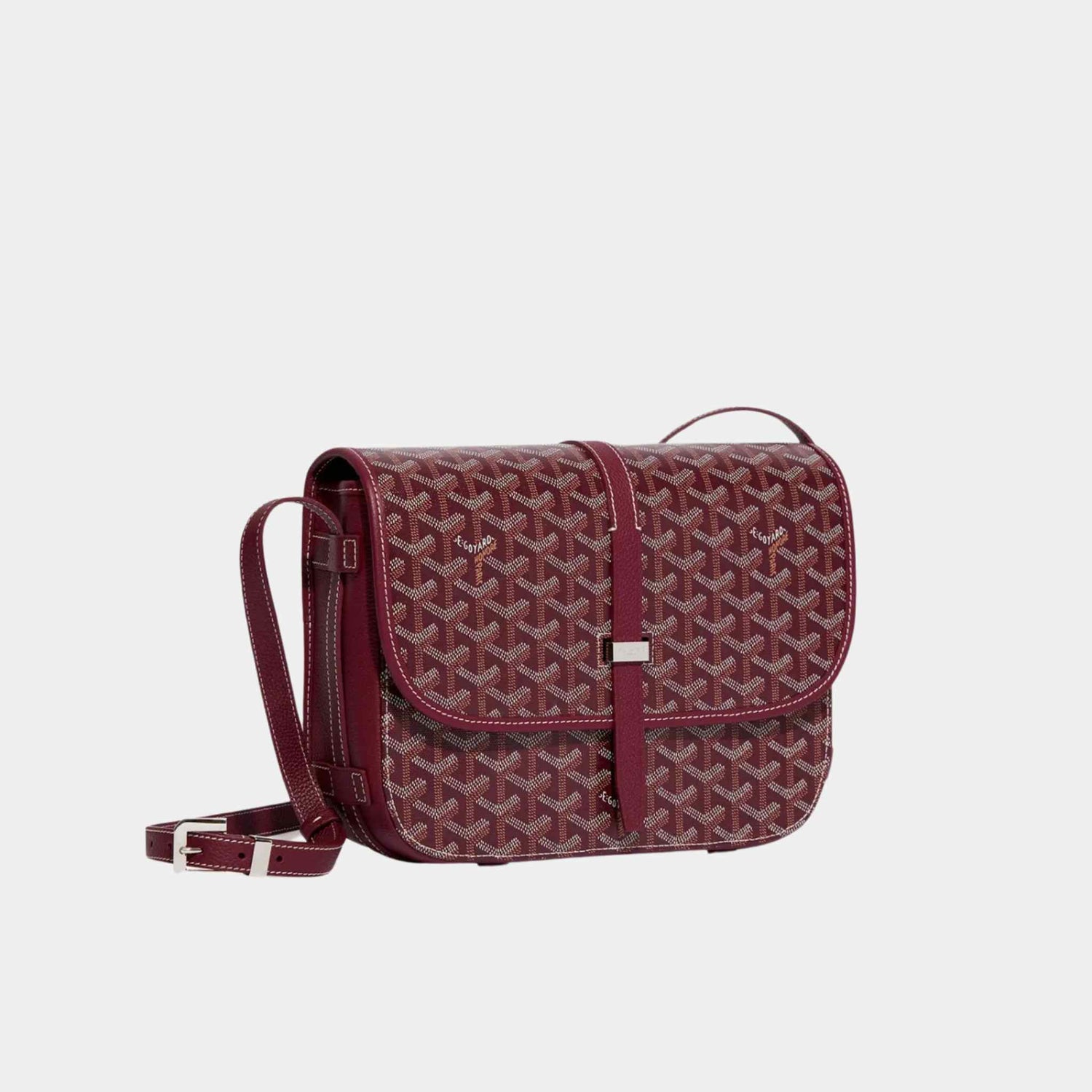 Goyard Belvedere MM Bag, Burgundy, Front, Side