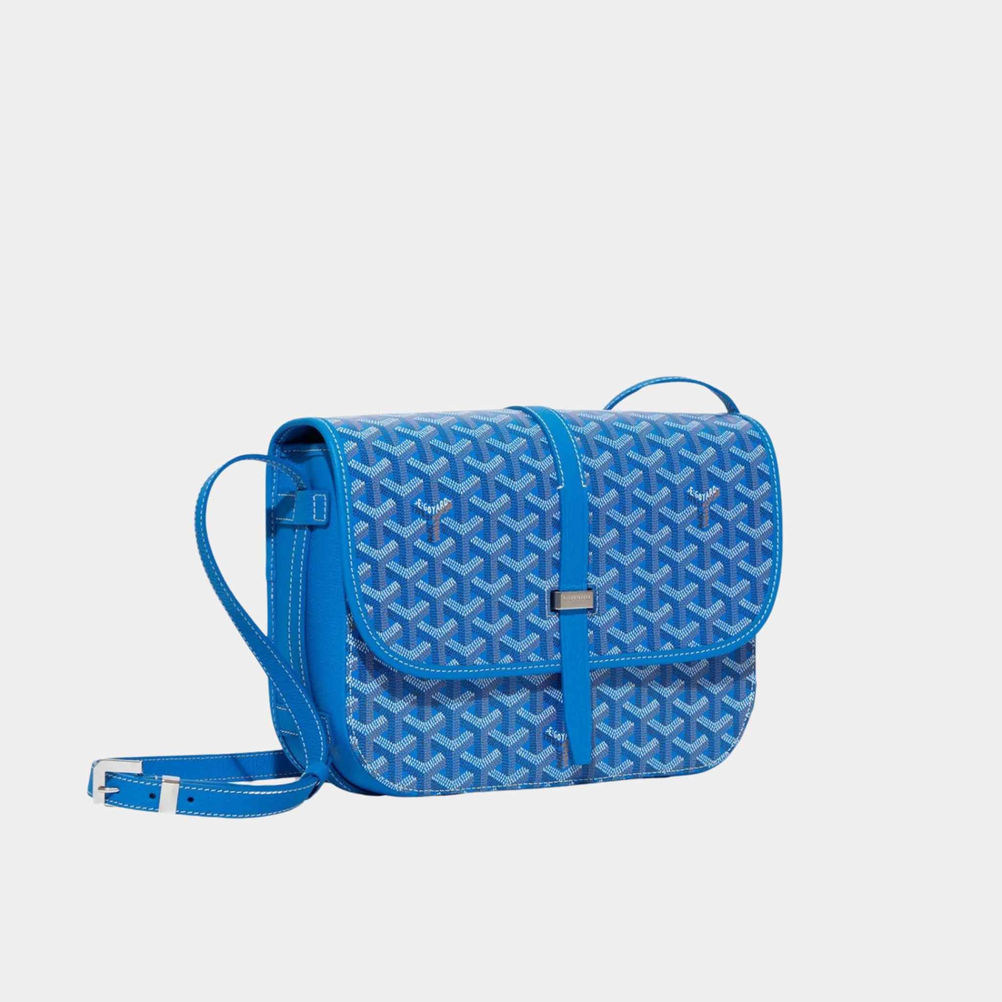 Goyard Belvedere MM Bag, Sky Blue, Front, Side