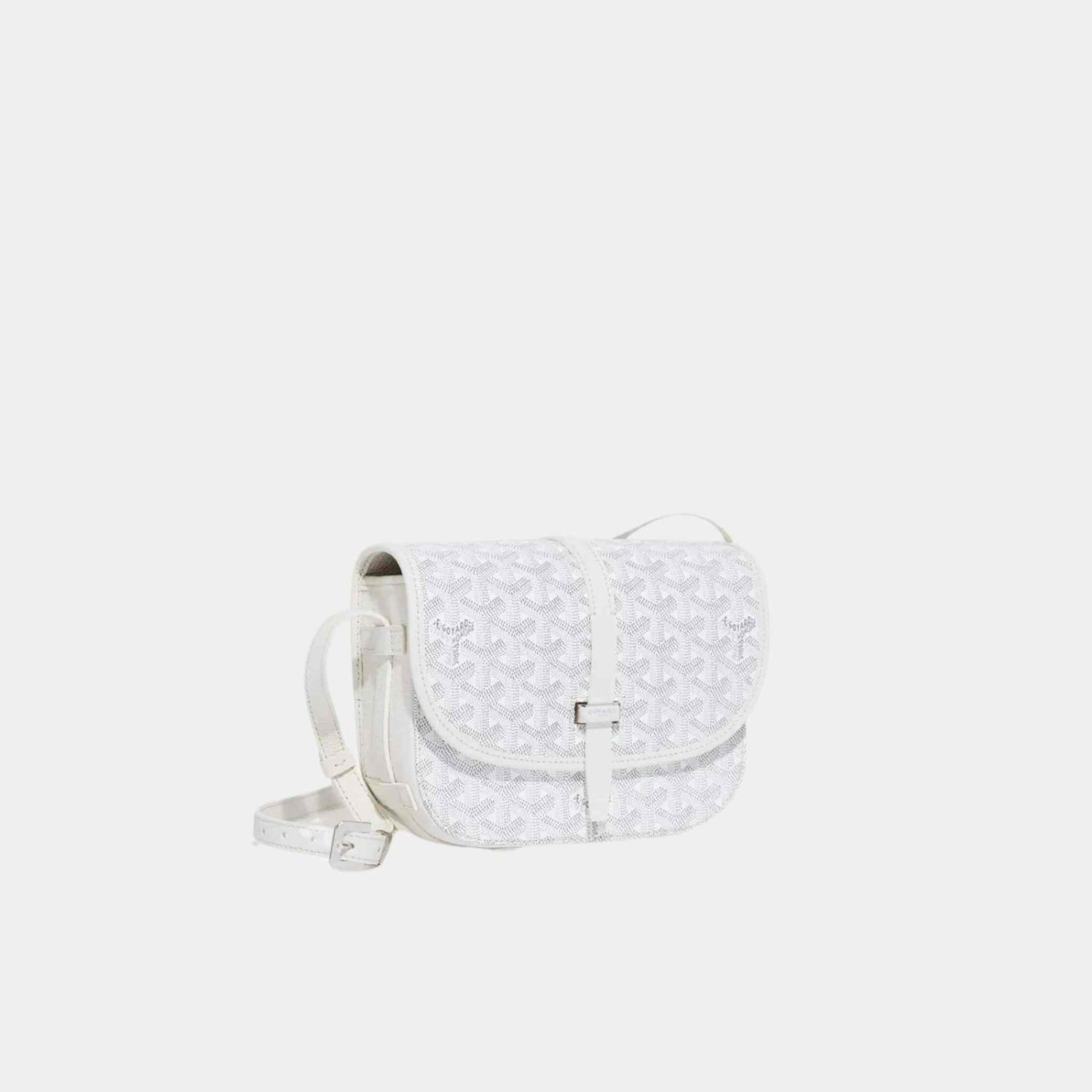 Goyard Belvedere PM Bag, White, Front, Side