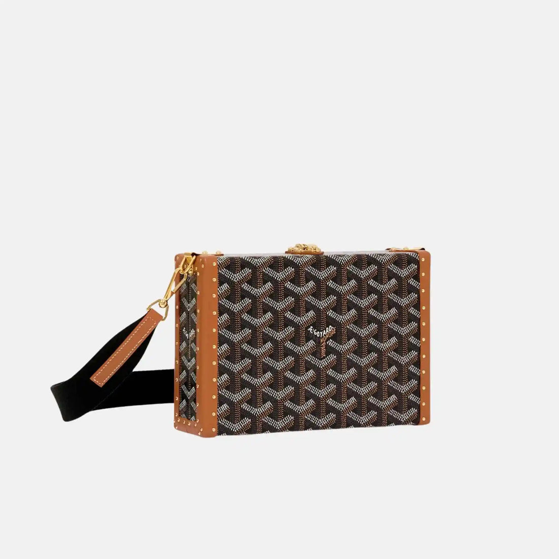 Goyard Bezons Trunk Bag, Black and Tan, Side