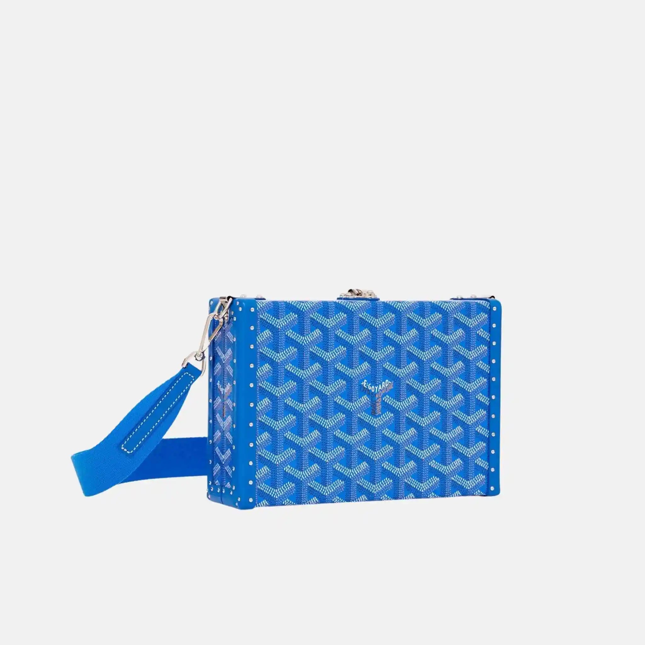 Goyard Bezons Trunk Bag, Sky Blue, Side