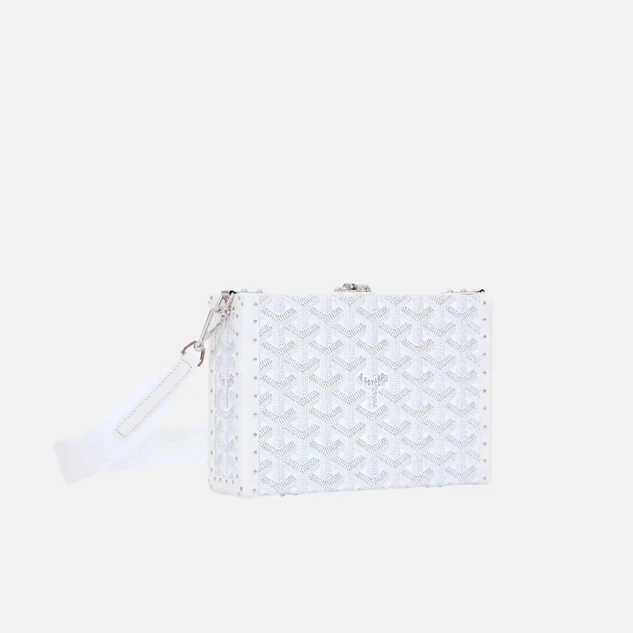 Goyard Bezons Trunk Bag, White, Side