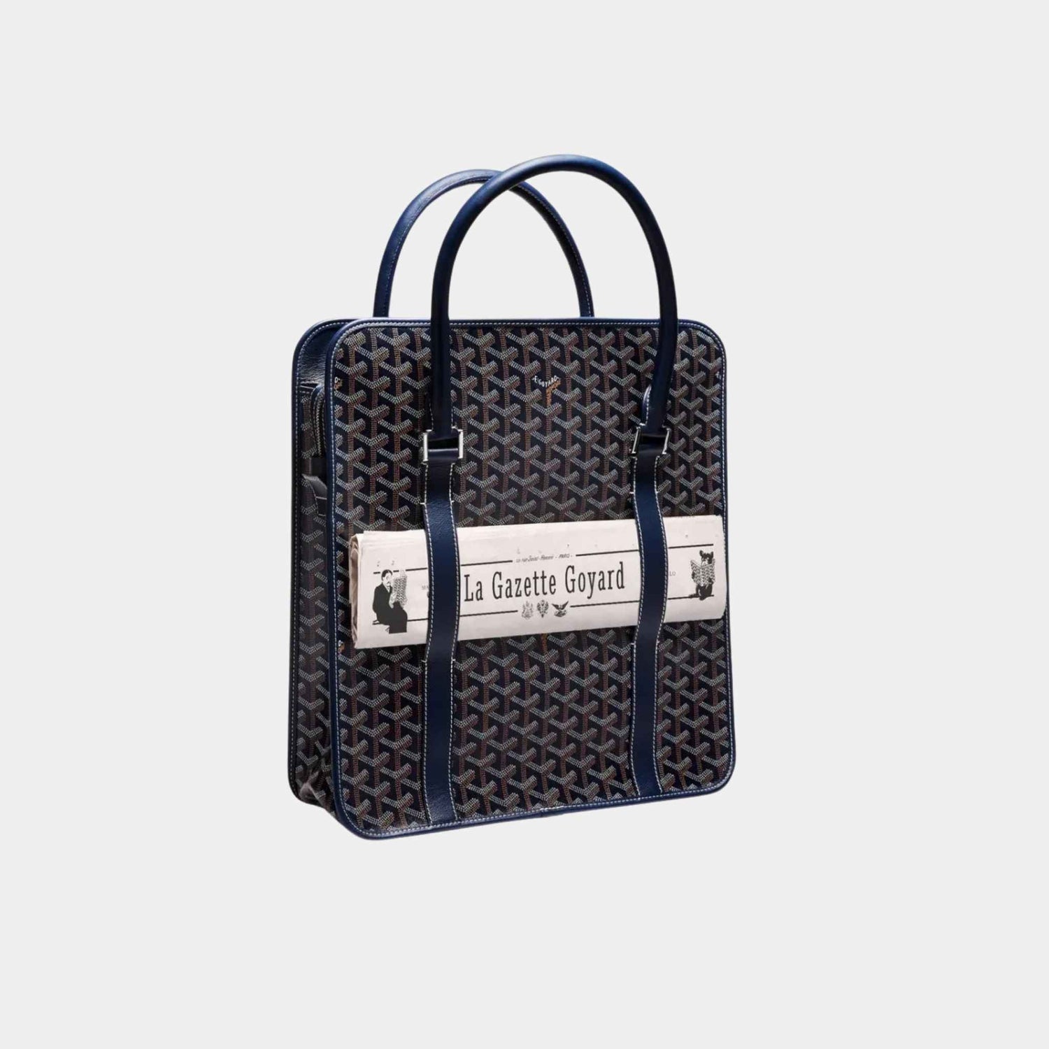 Goyard Bourgogne Bag, Navy Blue, Front View