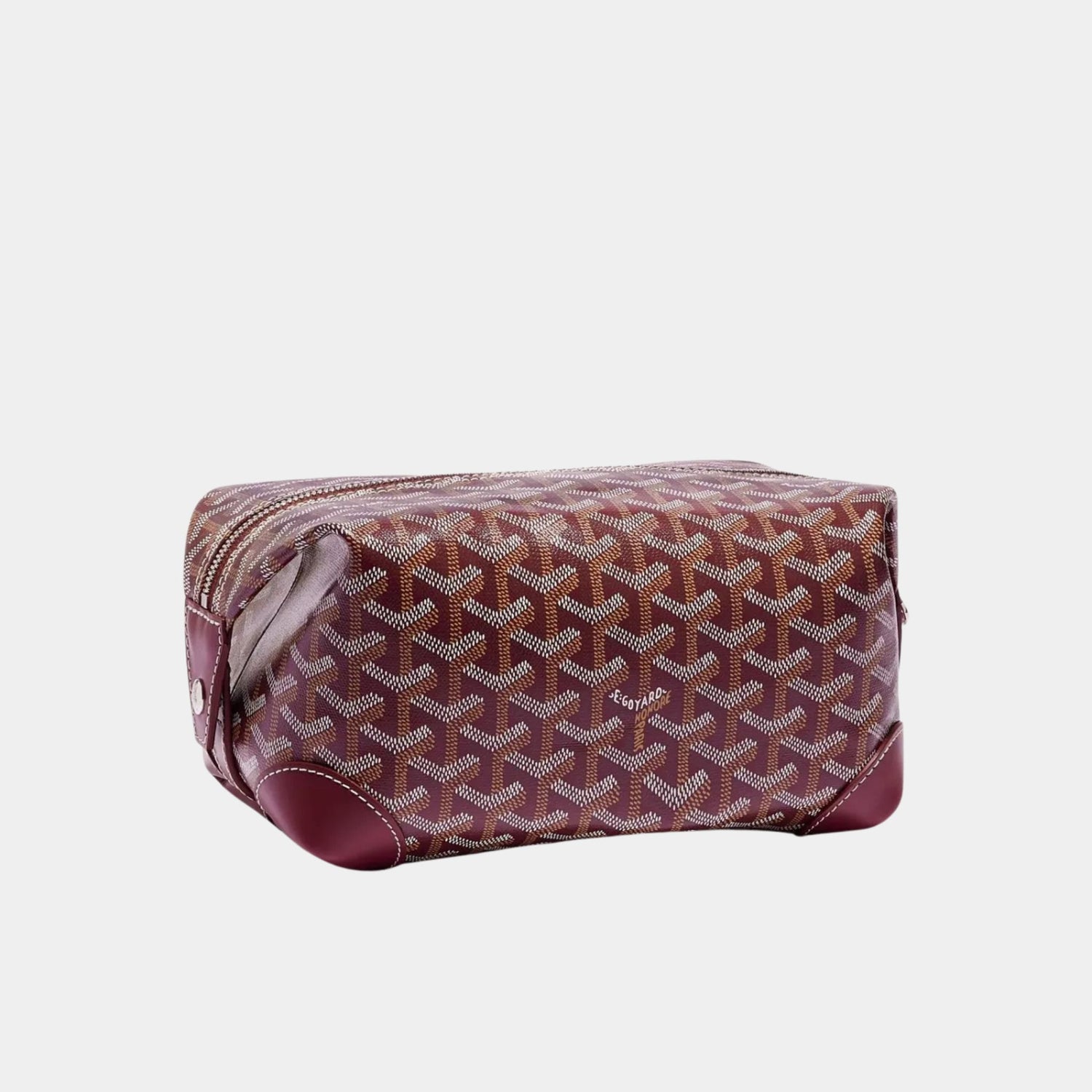 Goyard Bowling 25 Toiletry Bag, Burgundy, Front View