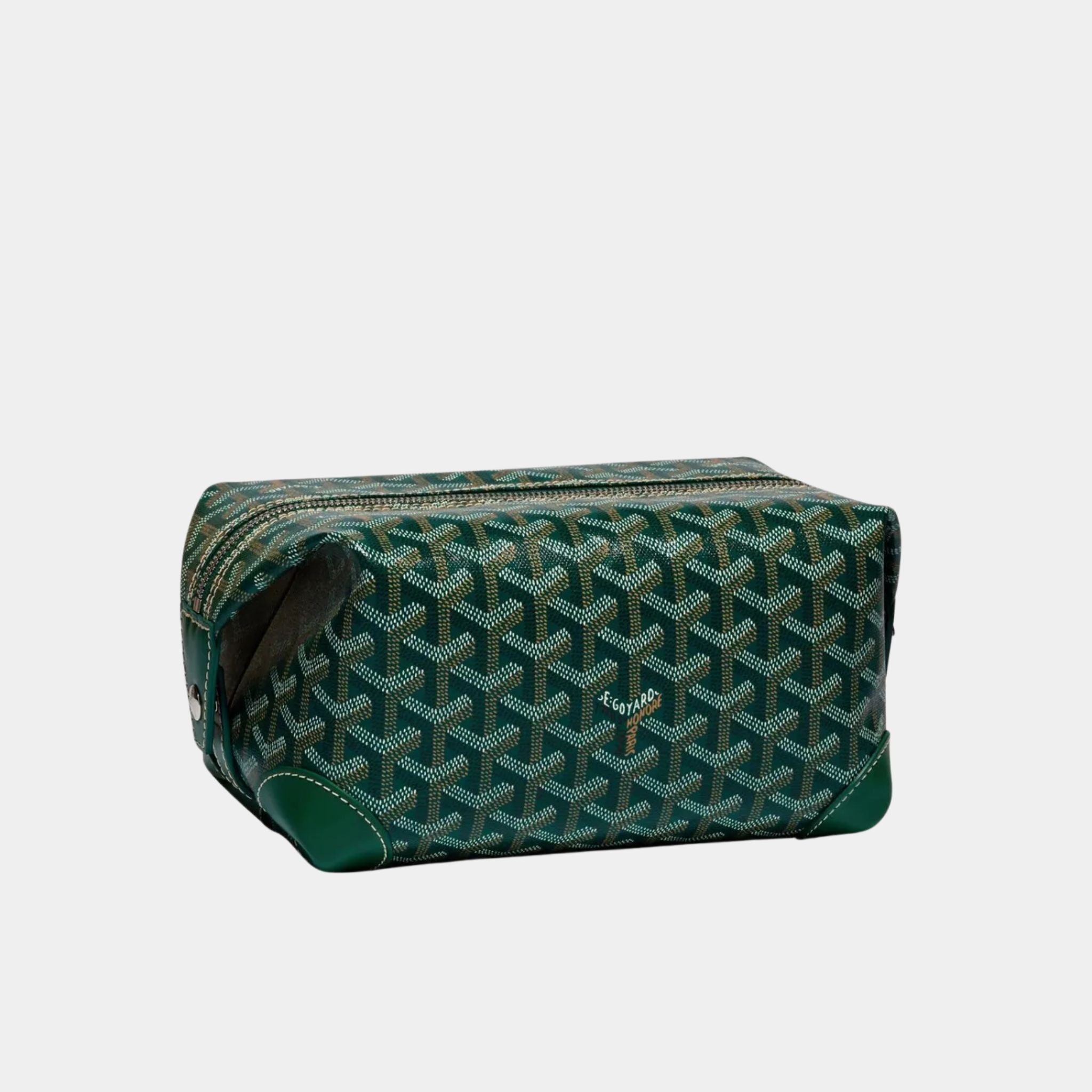 Goyard Bowling 25 Toiletry Bag, Green, Front View