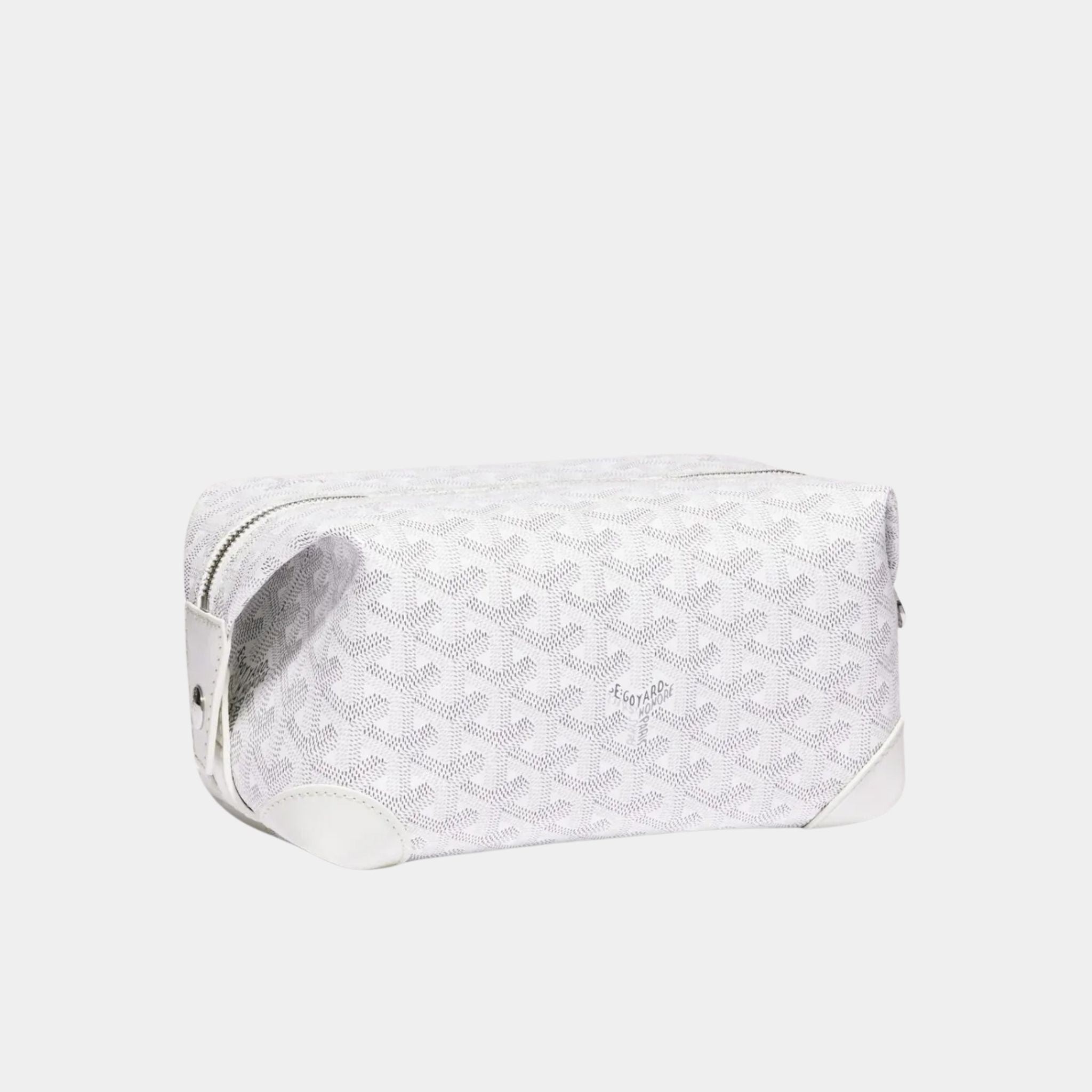 Goyard Bowling 25 Toiletry Bag, White, Front View