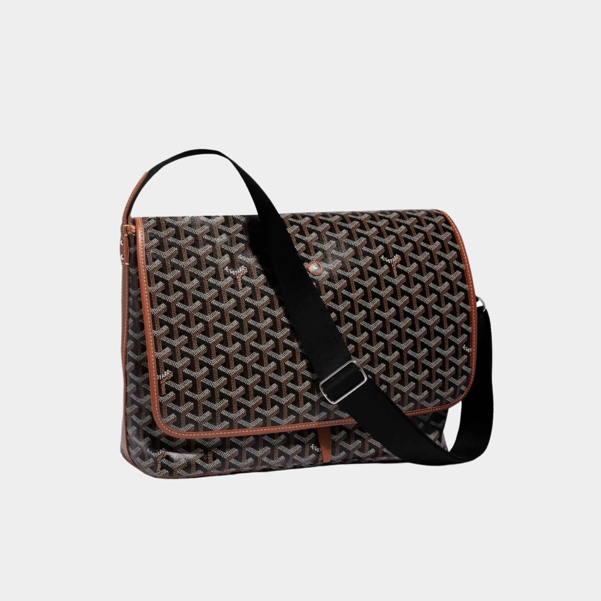 Goyard Capetien MM Messenger Bag, Black and Tan, Front View