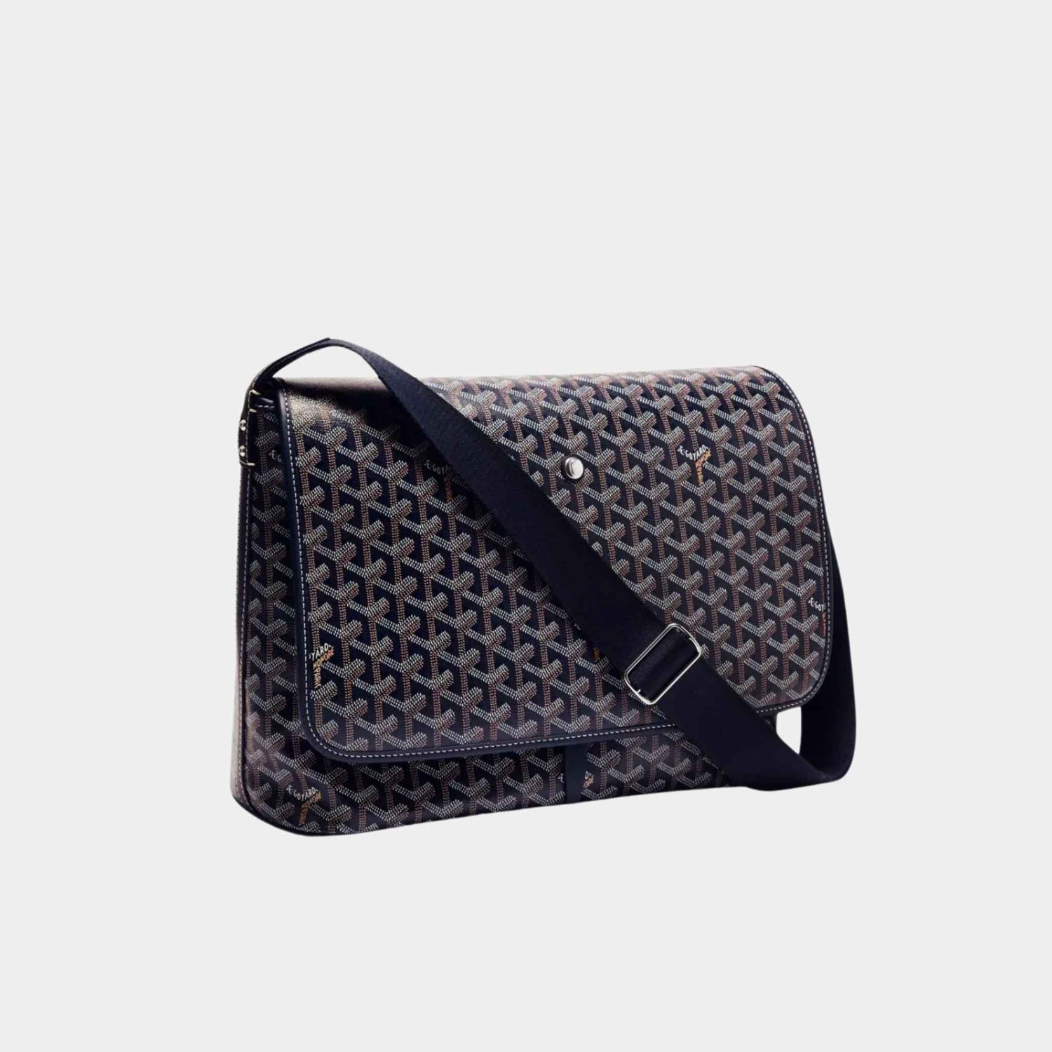 Goyard Capetien MM Messenger Bag, Navy Blue, Front View