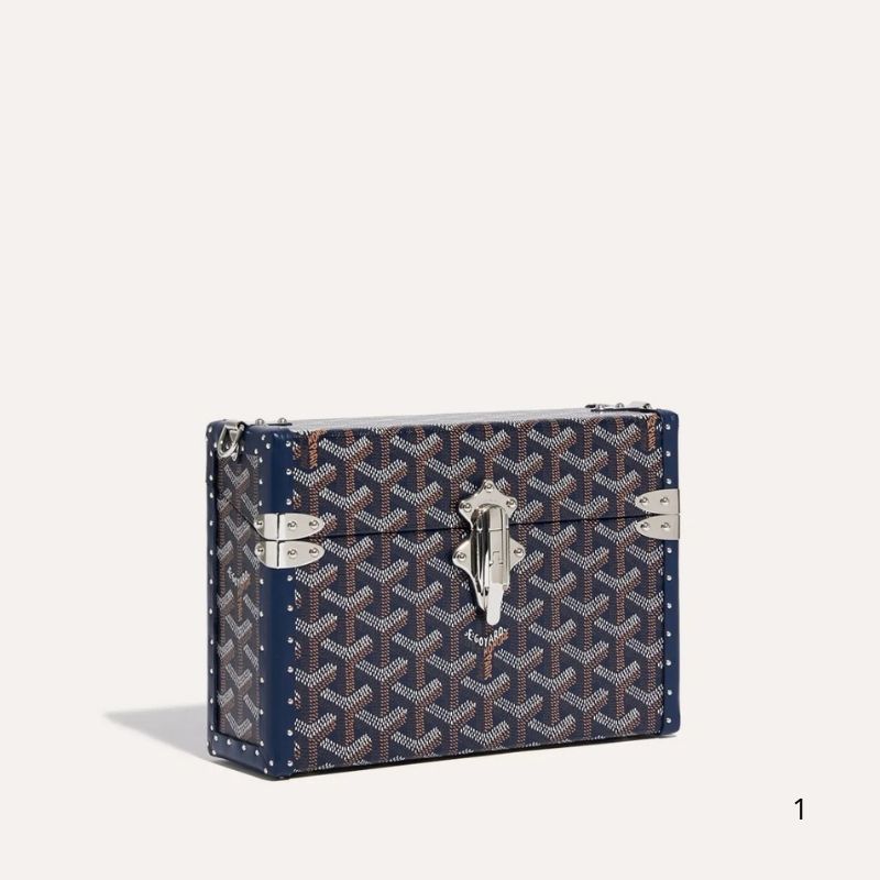 Goyard Cassette Trunk Bag, Navy Blue Color