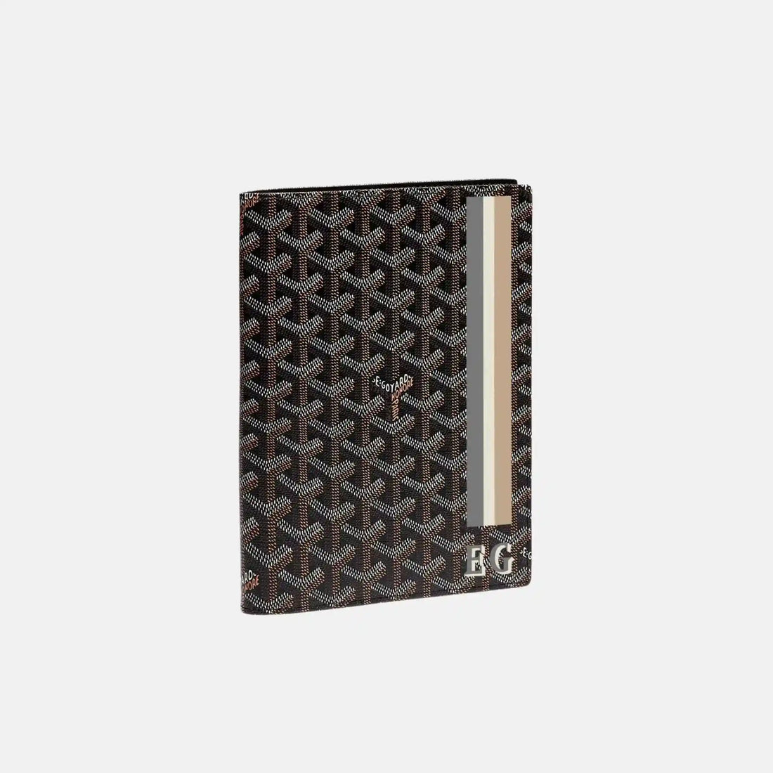 Goyard Castiglione Cover Stripes and Initials, Black